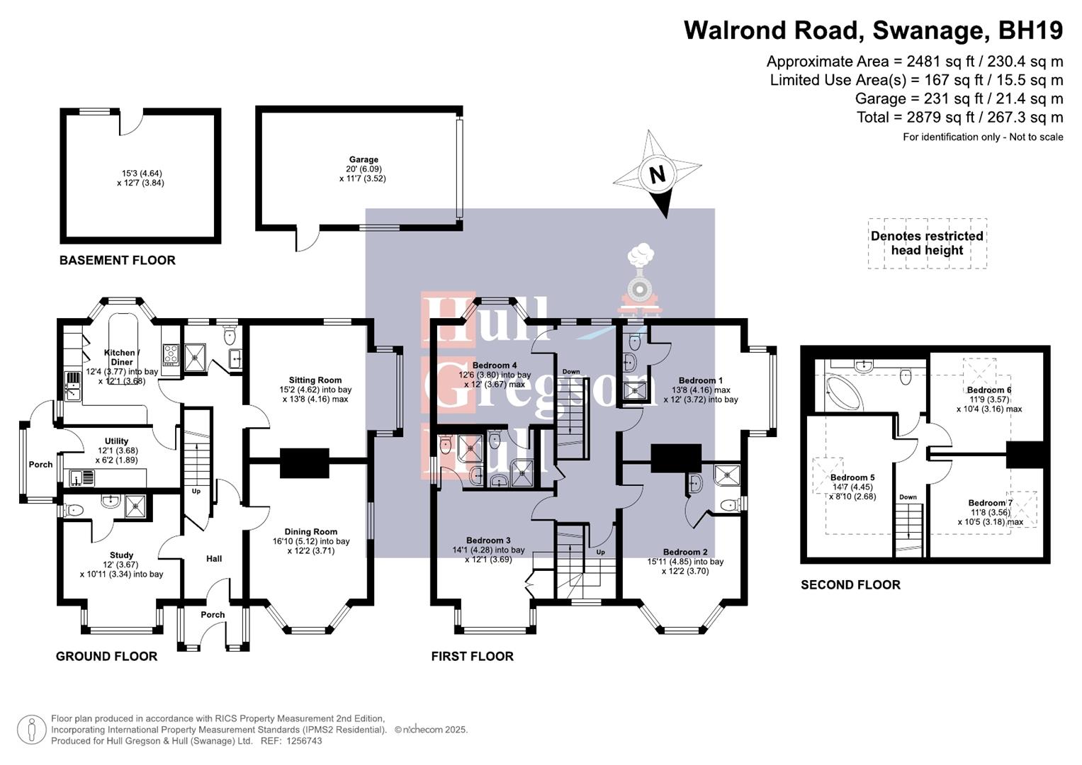 Floorplan for Walrond Road, Swanage