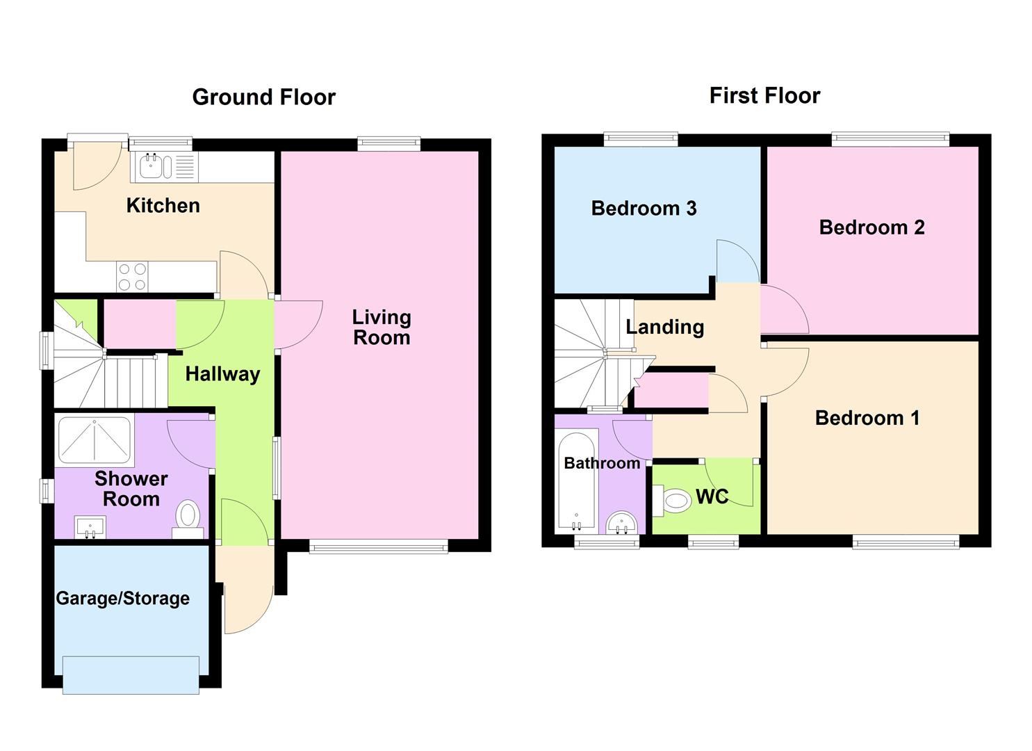 Floorplan for School Close, Chickerell, Weymouth