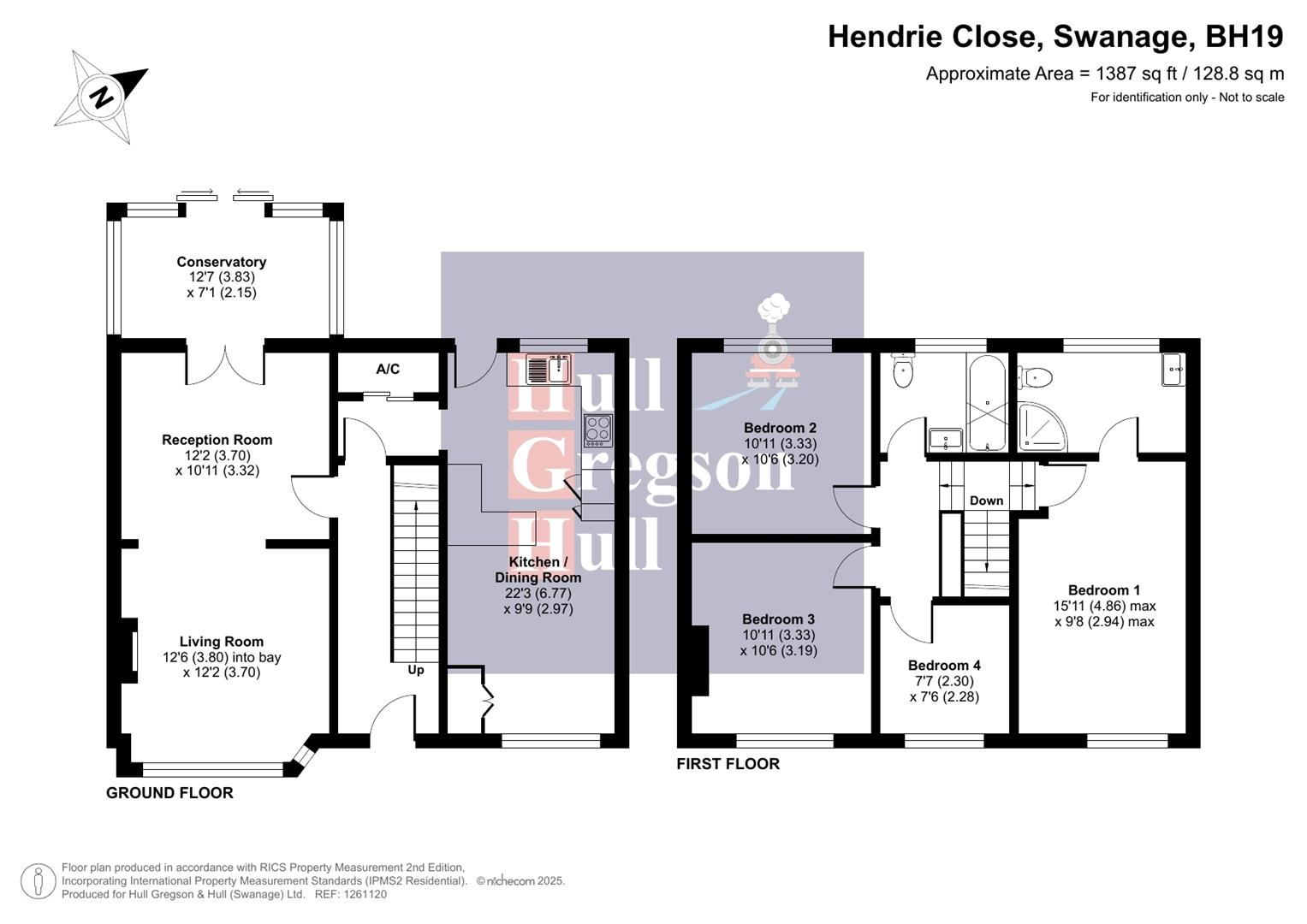Floorplan for Hendrie Close, Swanage