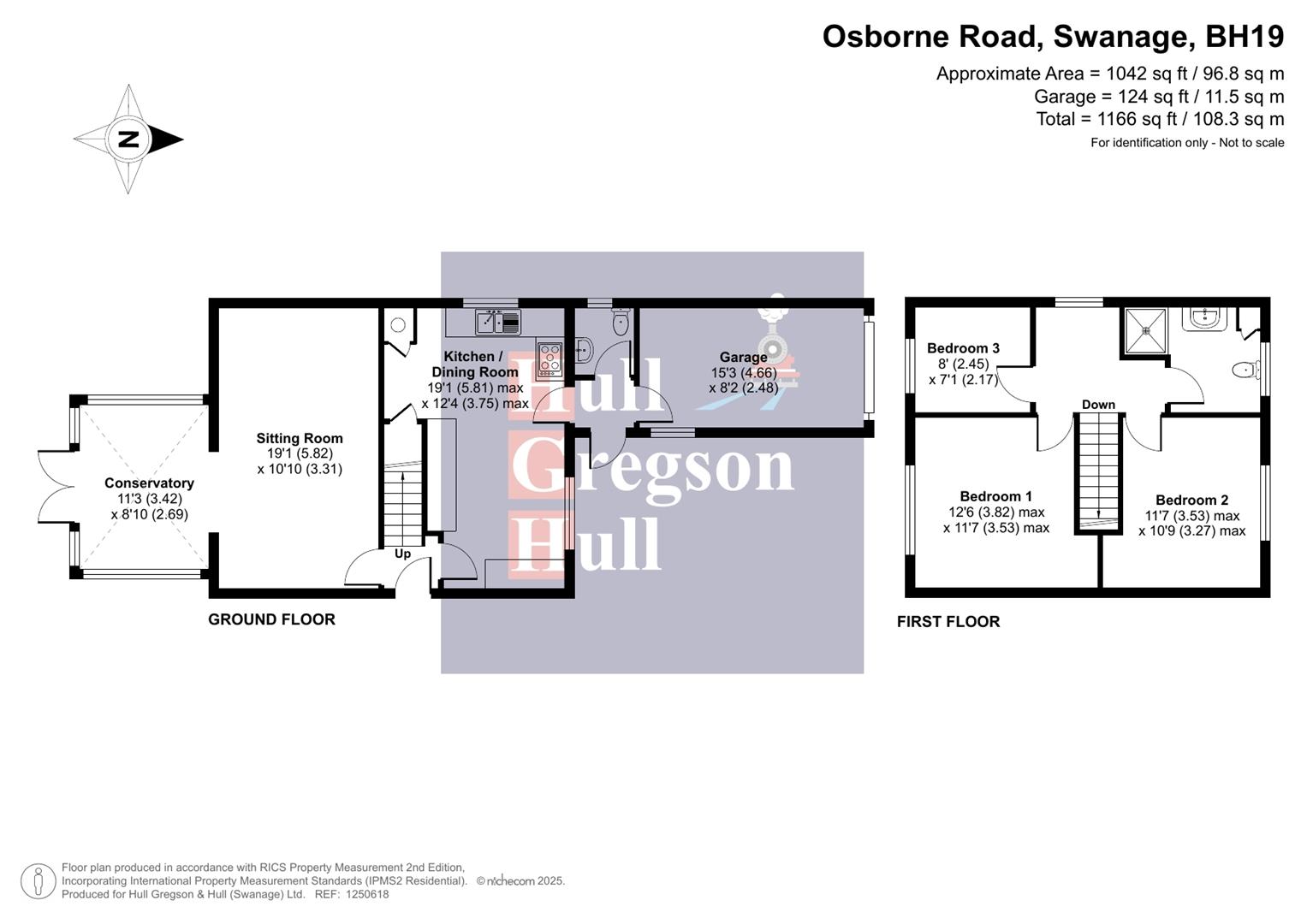 Floorplan for Osborne Road, Swanage