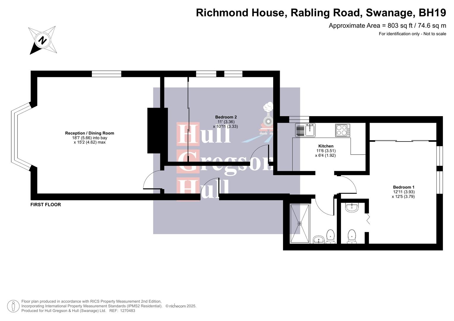 Floorplan for Flat 2 Richmond House, 27 Rabling Road, Swanage