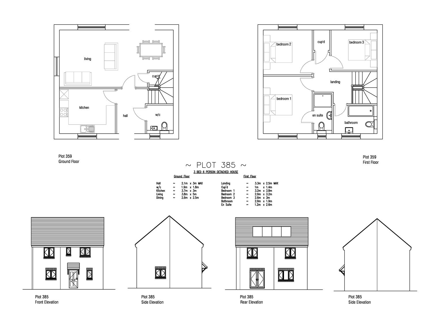 Floorplan for Plot 385 Curtis Fields, 56 Curtis Fields, Weymouth, DT4 0TS