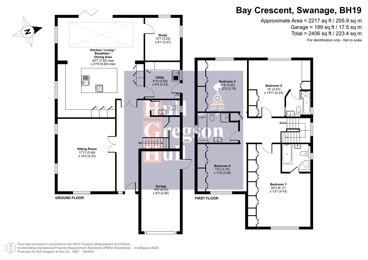 Floorplan for Bay Crescent, Swanage