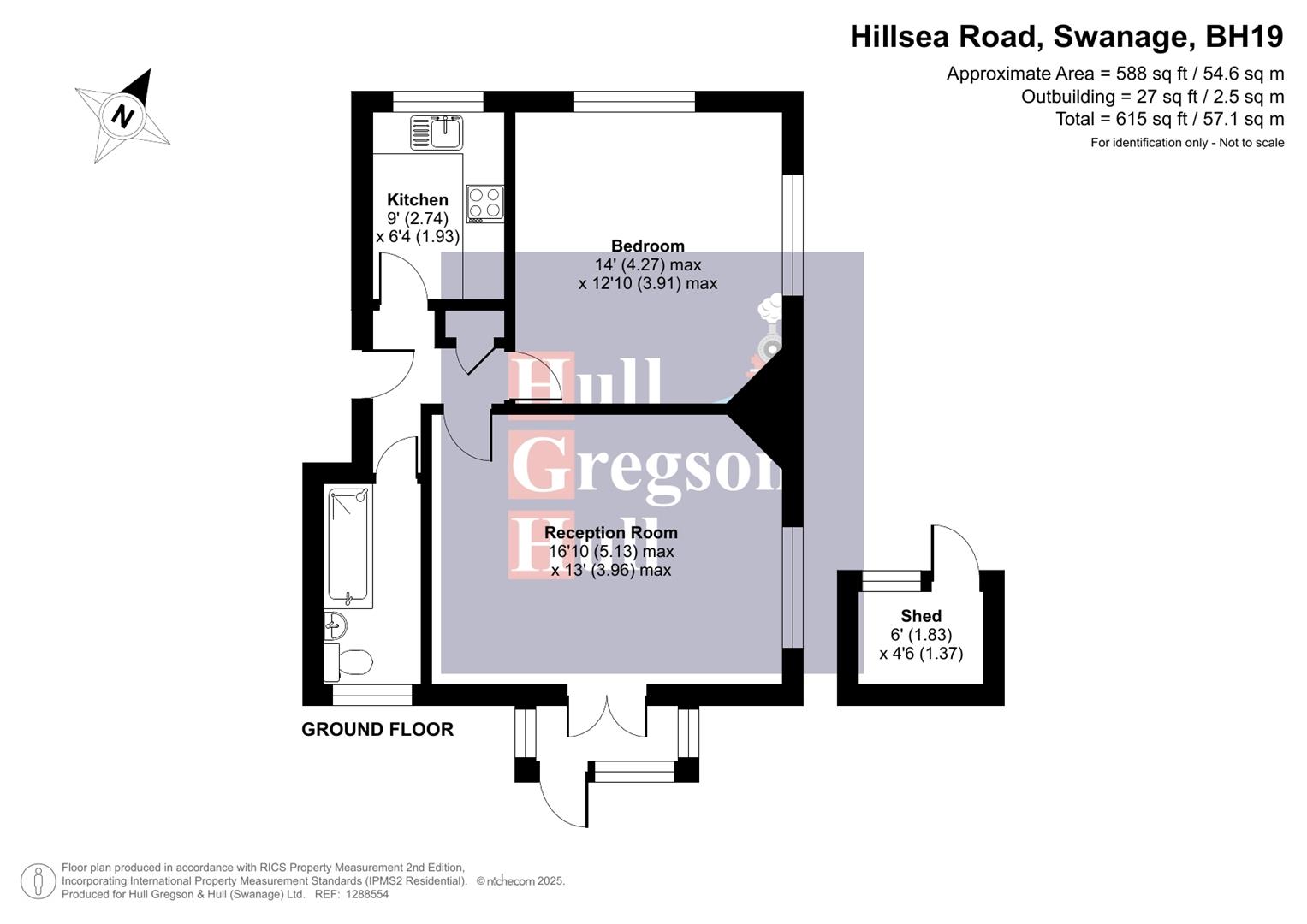 Floorplan for Hillsea Road, Swanage