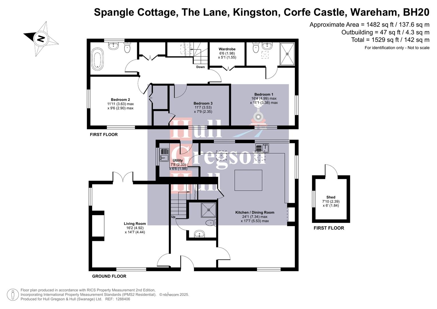 Floorplan for The Lane, Corfe Castle, Wareham