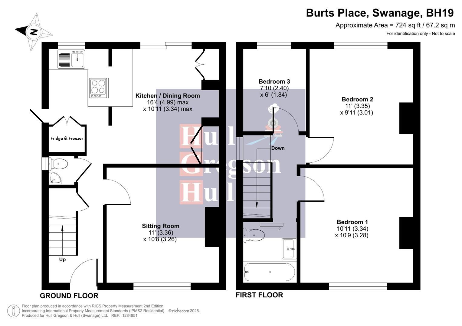 Floorplan for 3 Burts Place, Swanage