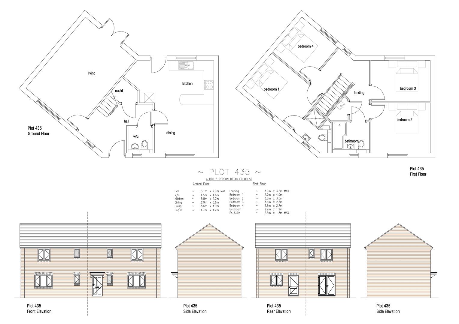 Floorplan for Plot 435 Markham Fields 81 Markham Avenue, Weymouth, DT4 0QL