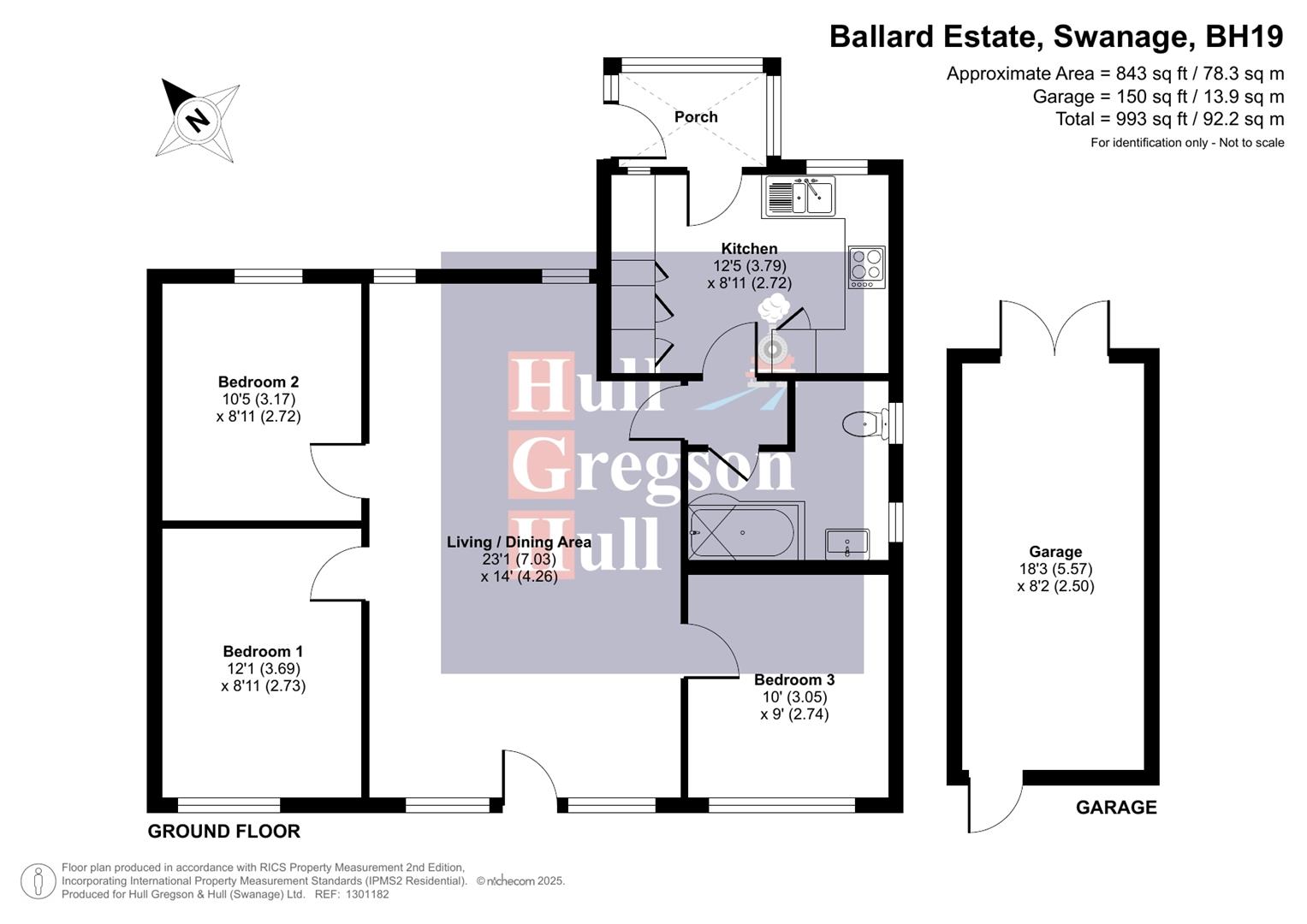 Floorplan for Ballard Estate, Swanage