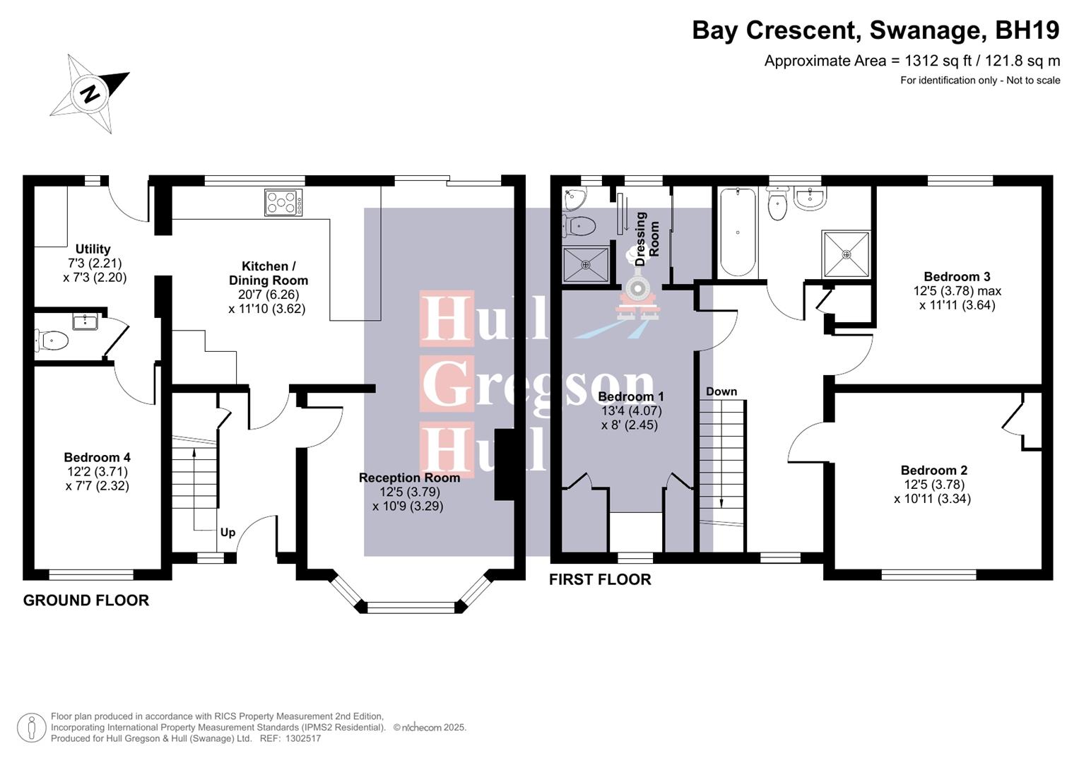 Floorplan for Bay Crescent, Swanage