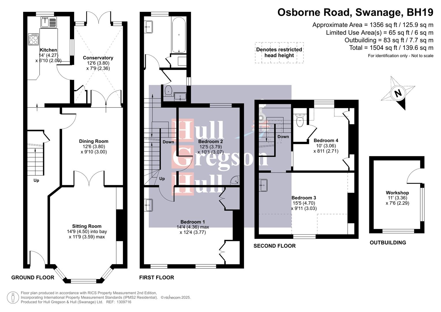 Floorplan for Osborne Road, Swanage