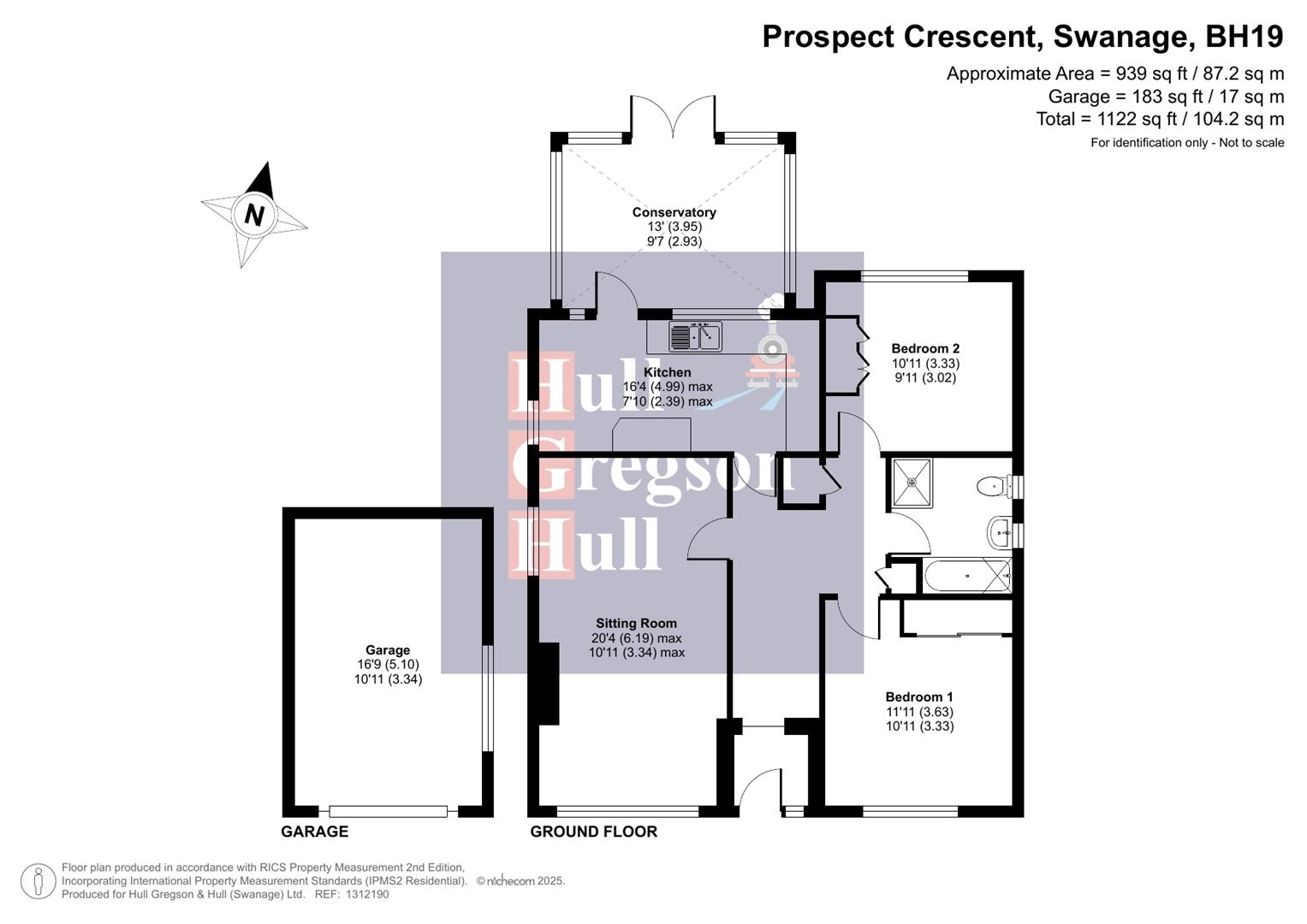 Floorplan for Prospect Crescent, Swanage
