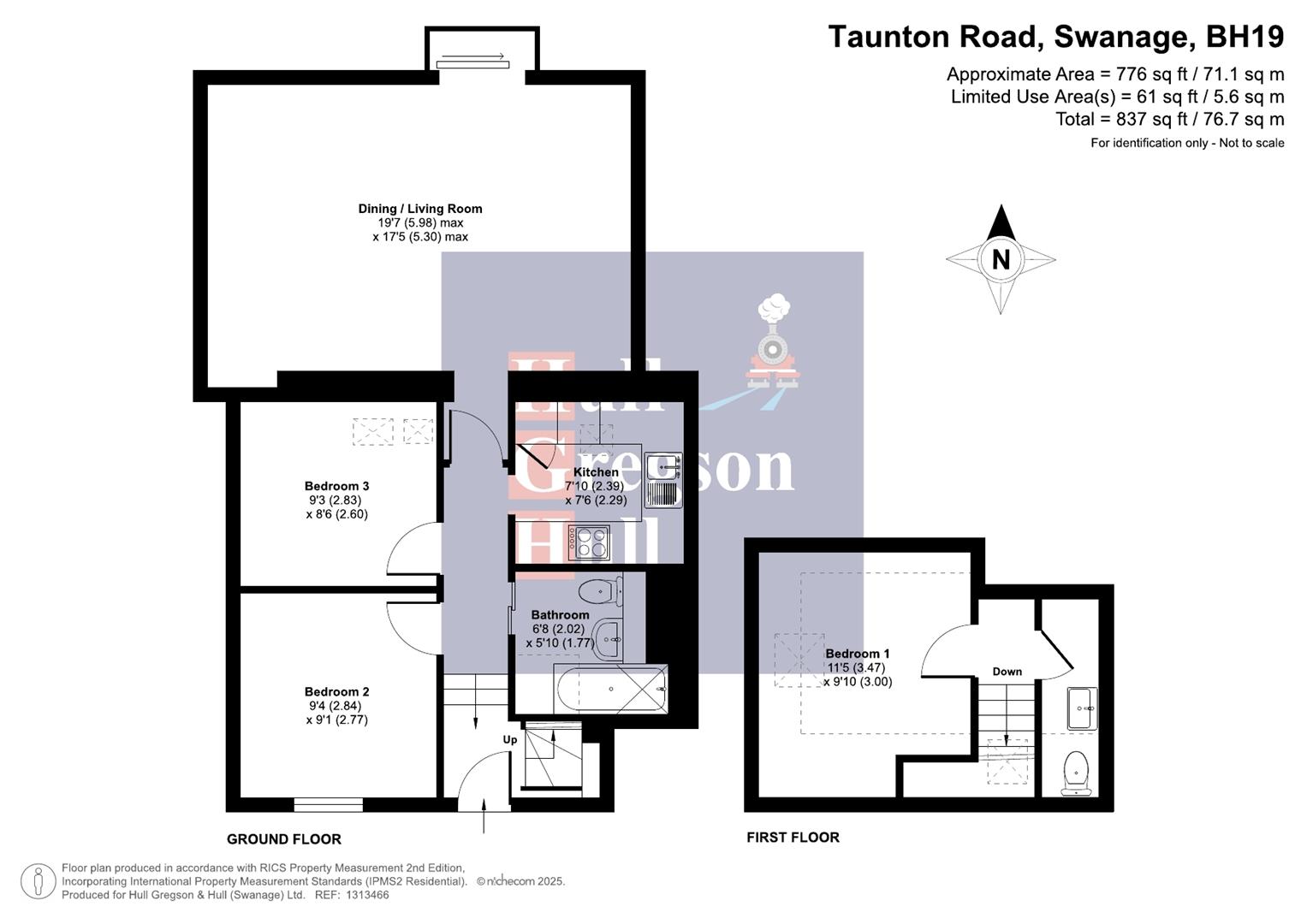 Floorplan for Taunton Road, Swanage