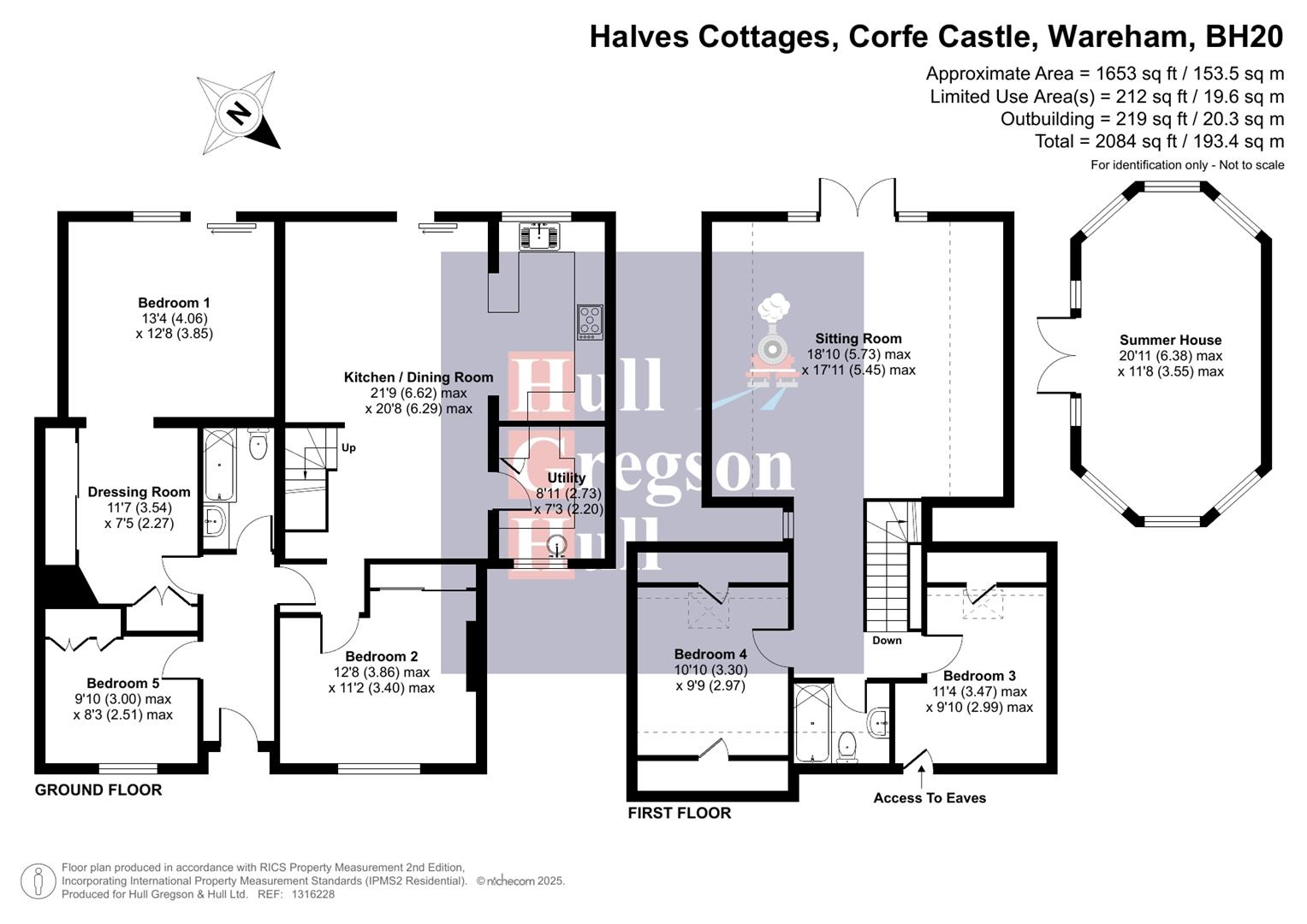 Floorplan for Halves Cottages, Corfe Castle, Wareham