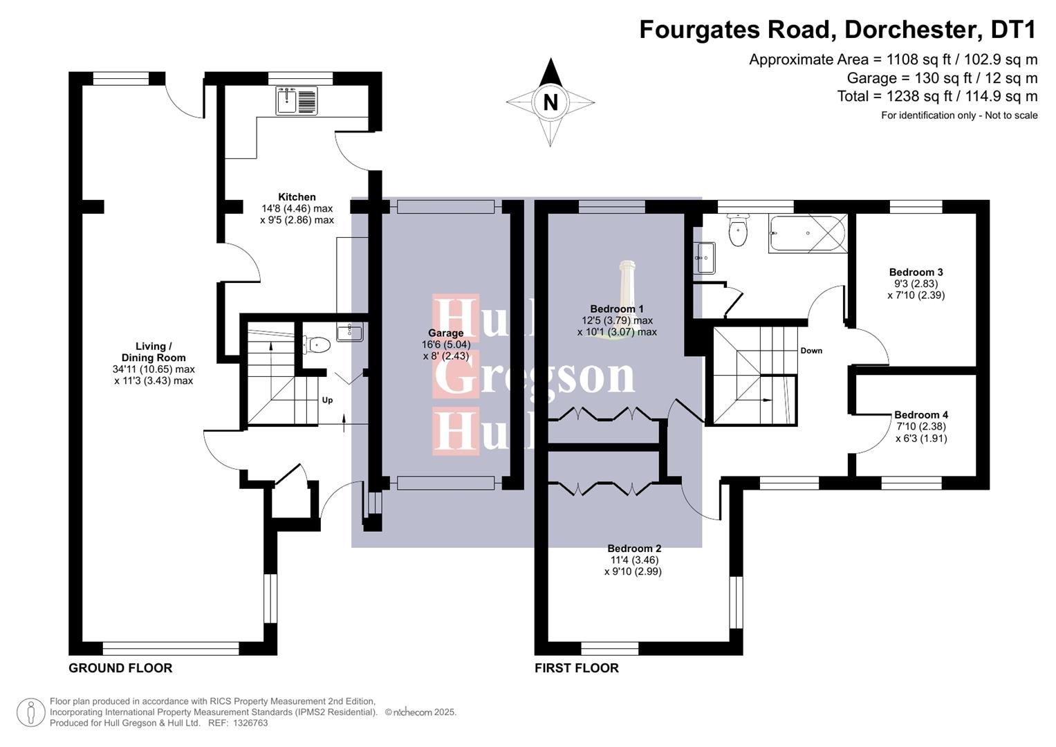 Floorplan for Fourgates Road, Dorchester