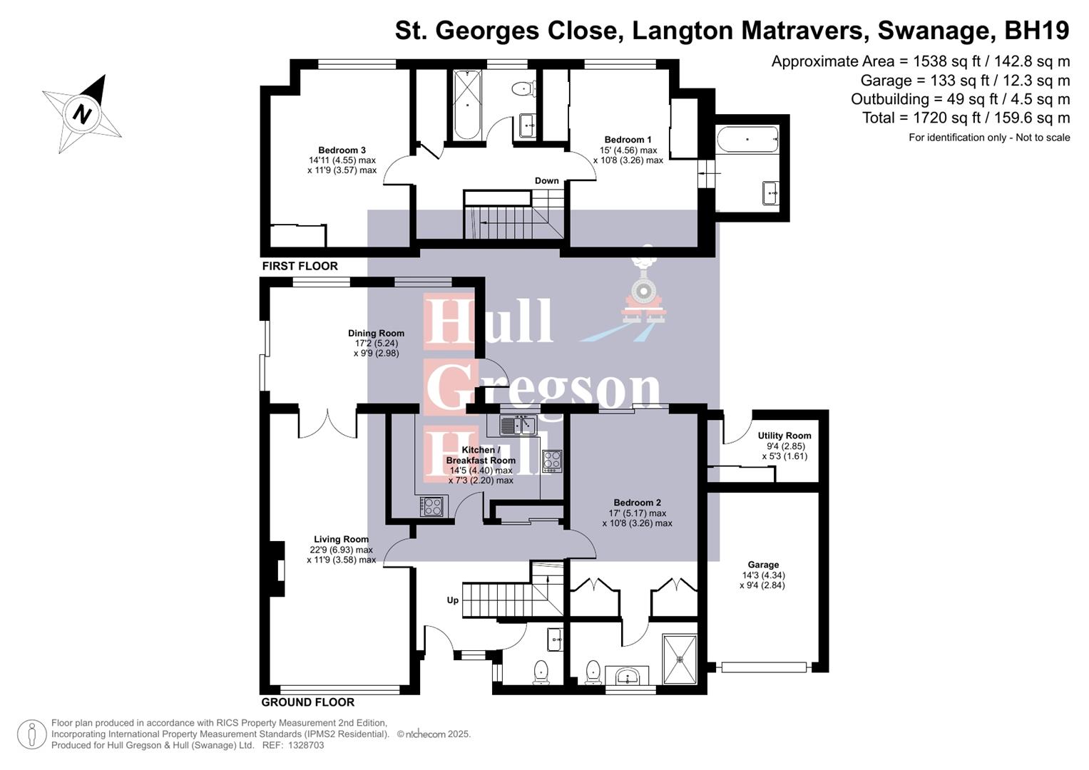 Floorplan for St. Georges Close, Langton Matravers, Swanage