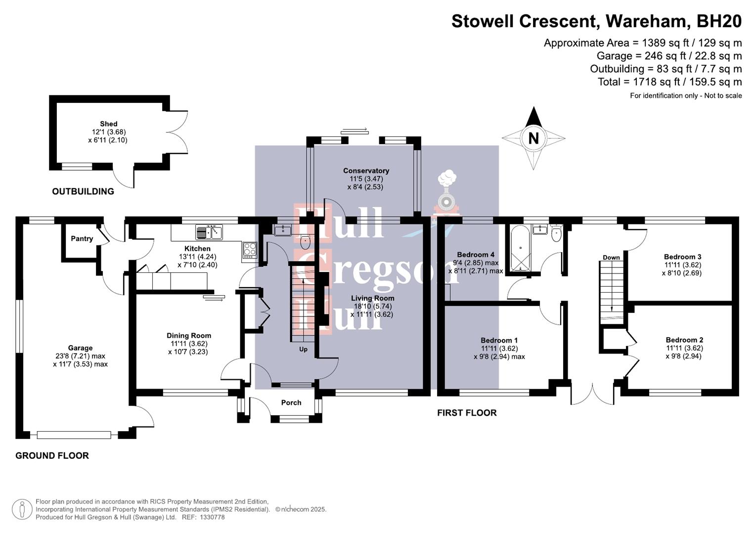 Floorplan for Stowell Crescent, Wareham