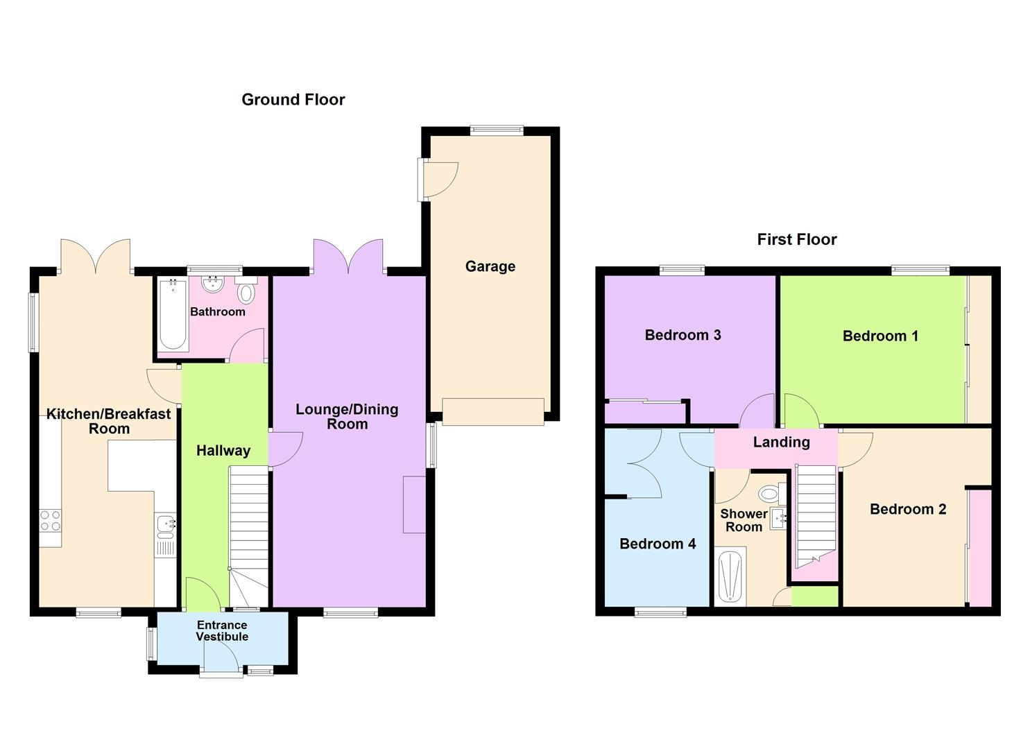 Floorplan for Lower Way, Chickerell, Weymouth