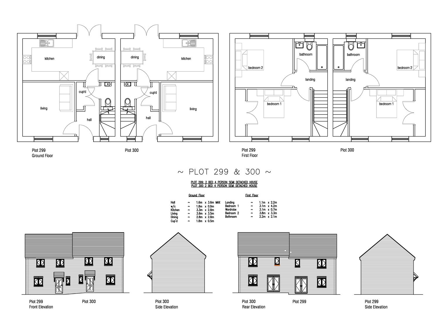 Floorplan for Plot 299 Curtis Fields, 85 Curtis Fields, Weymouth, DT4 0TS