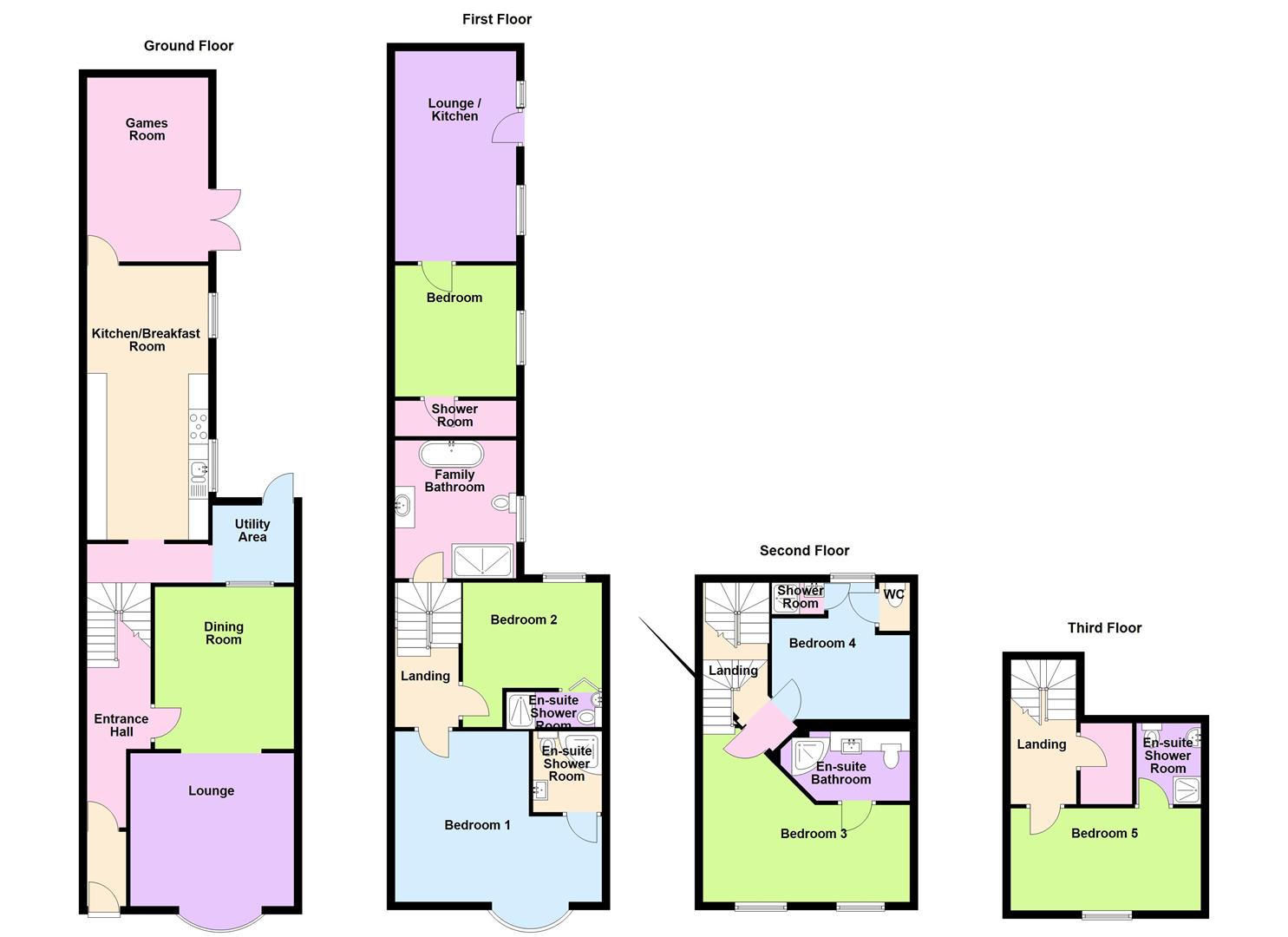 Floorplan for Brunswick Terrace, Weymouth