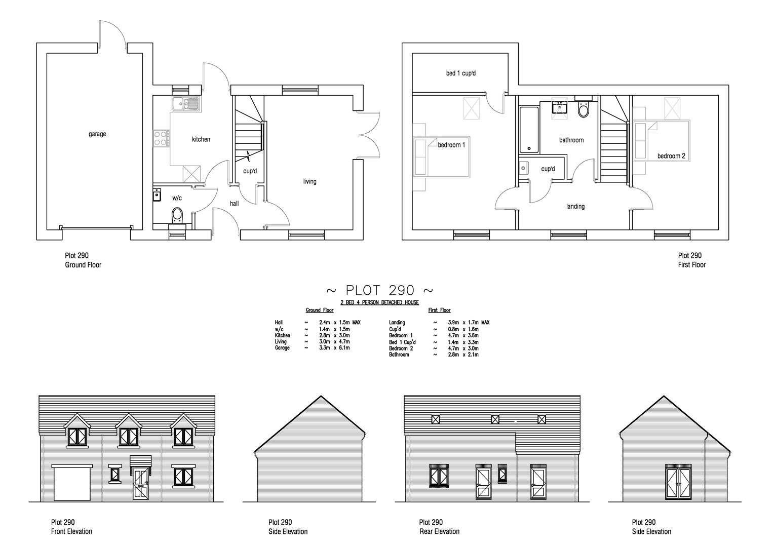 Floorplan for Plot 290 Curtis Fields, 15 Blossom Grove, Weymouth DT4 0FS