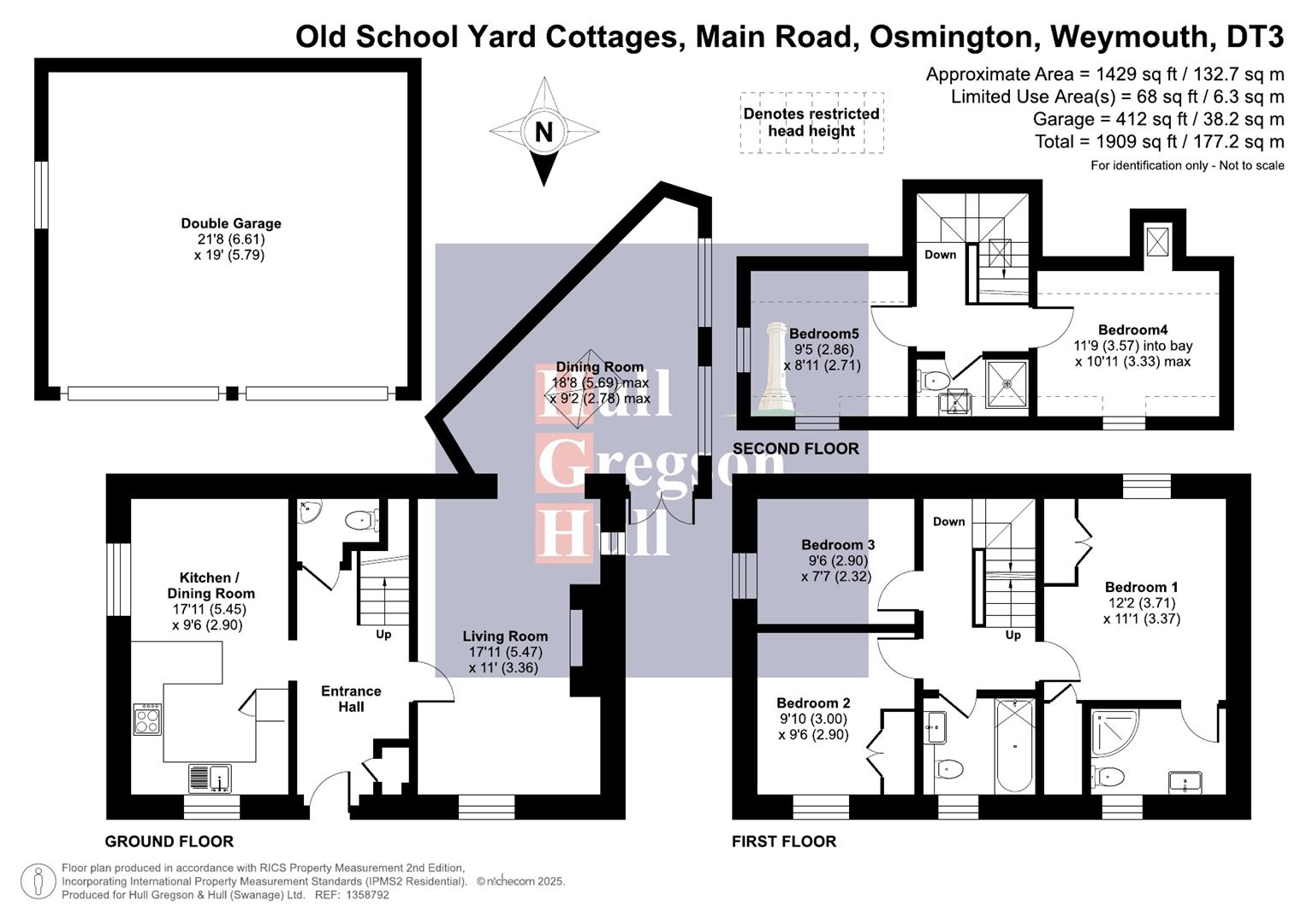 Floorplan for Old School Yard, Osmington, Weymouth