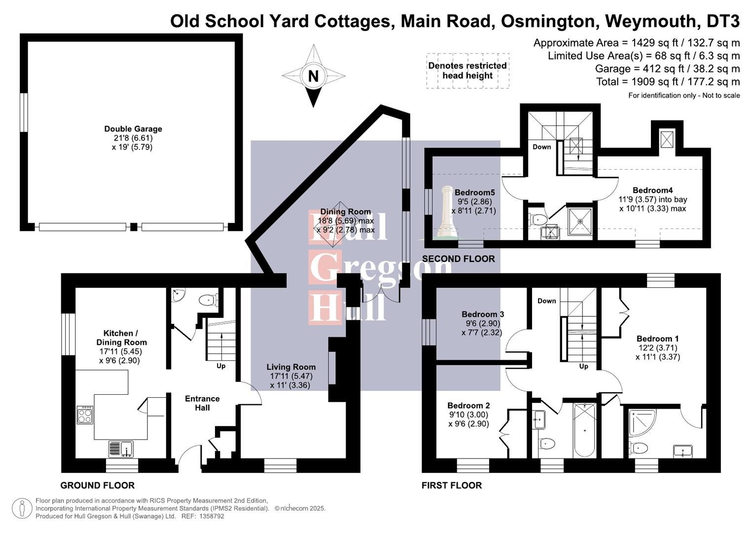 Floorplan for Old School Yard Cottages, Osmington, Weymouth
