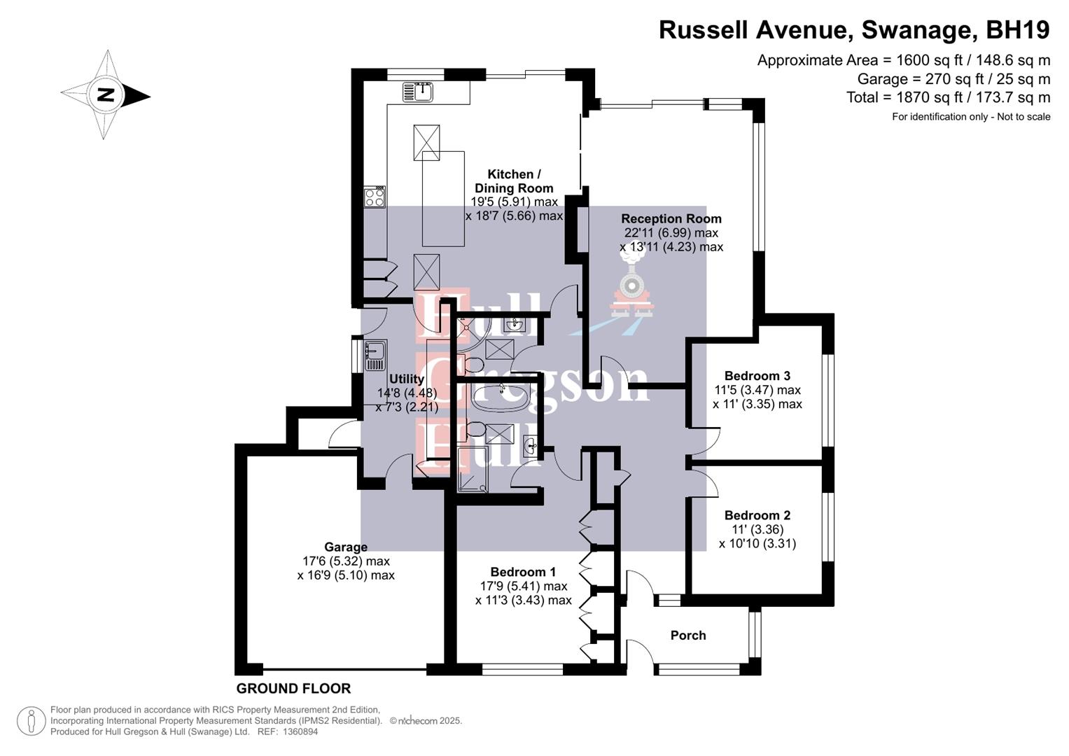 Floorplan for Russell Avenue, Swanage