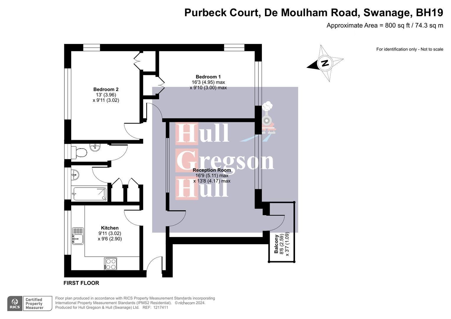 Floorplan for De Moulham Road, Swanage