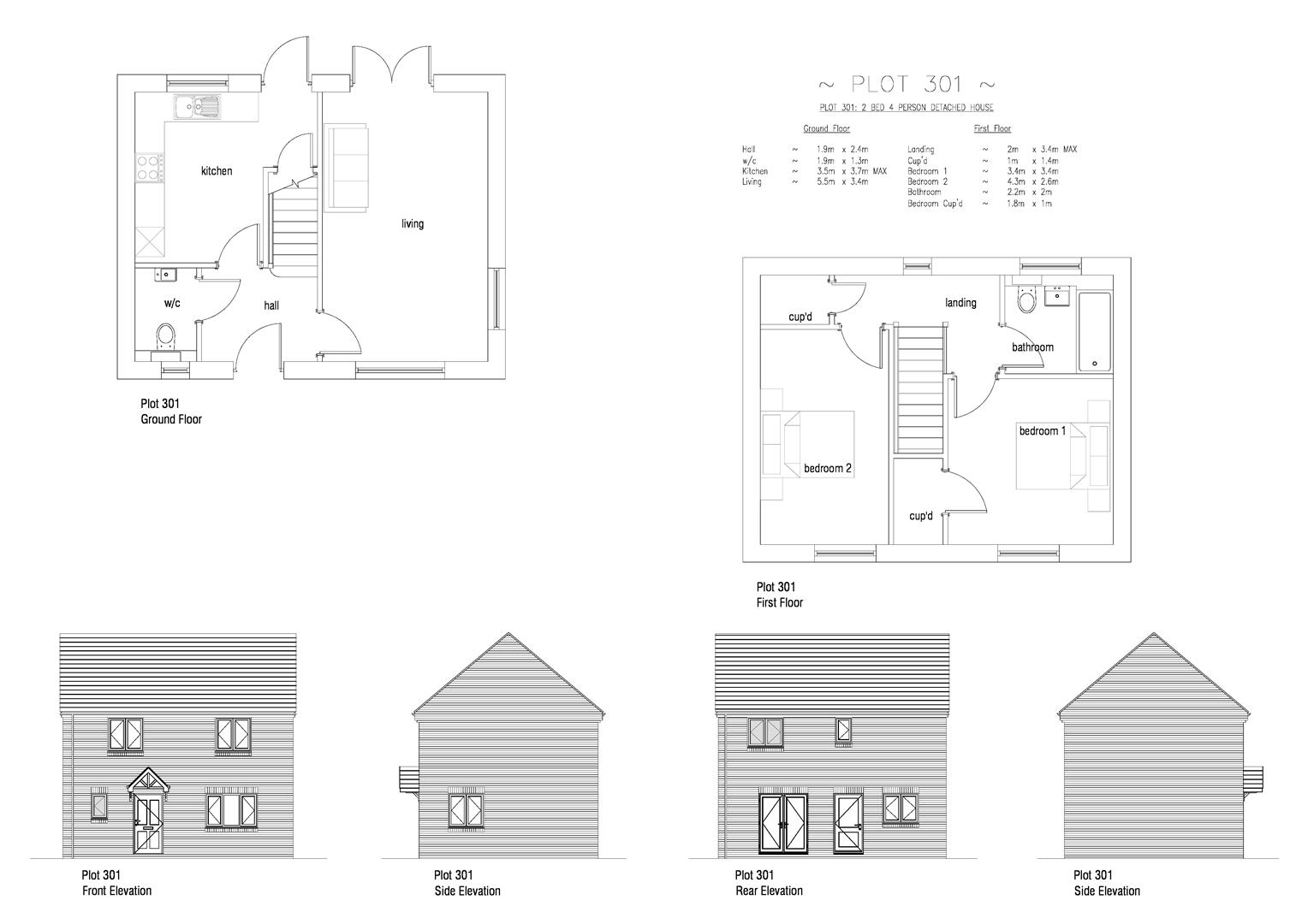 Floorplan for Plot 301 Curtis Fields, 89 Curtis Way, Weymouth, DT4 0TS