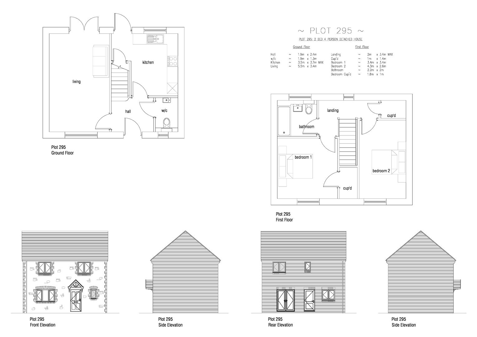Floorplan for Plot 295 Curtis Fields, 4 Blossom Grove, Weymouth, DT4 0FS