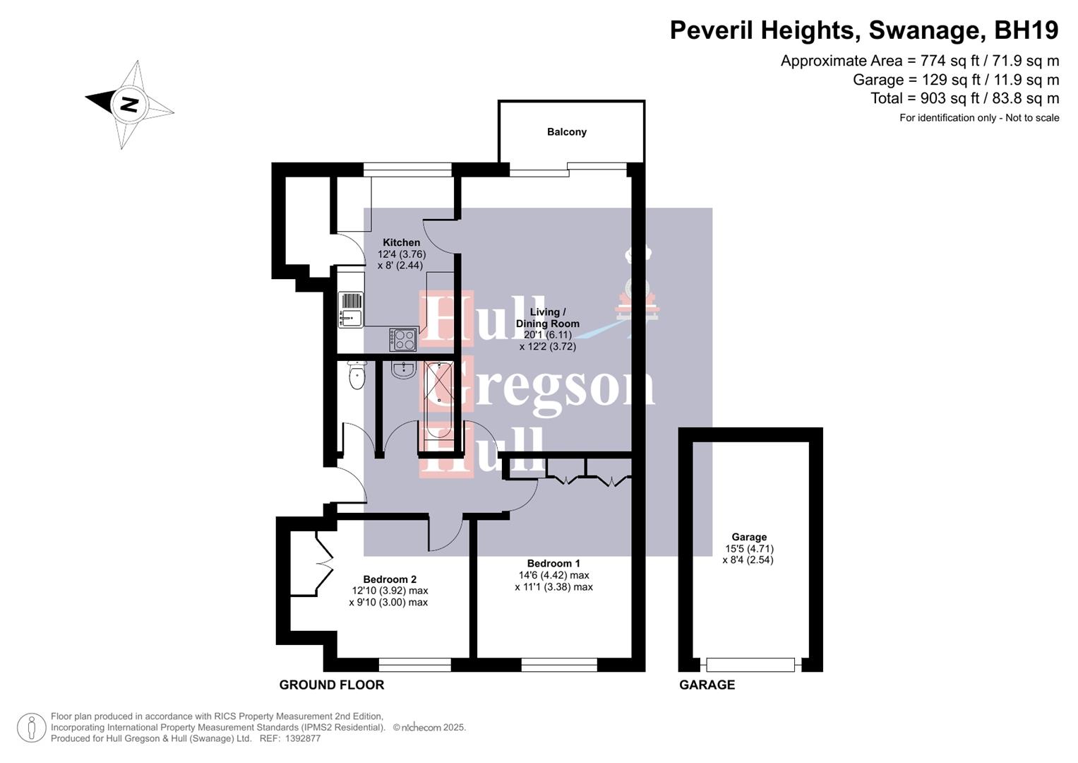 Floorplan for Peveril Heights, Swanage