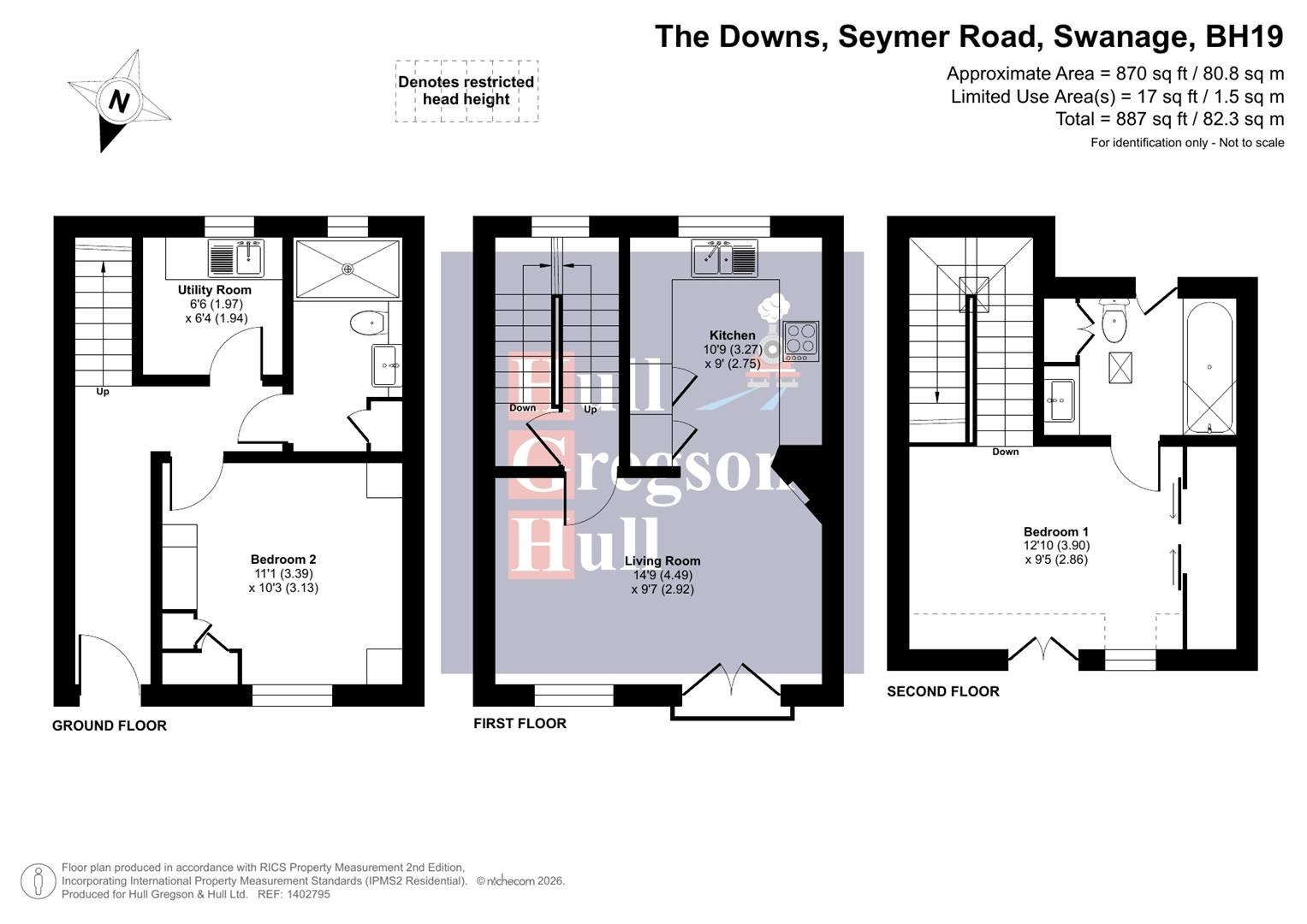 Floorplan for The Downs, Seymer Road, Swanage