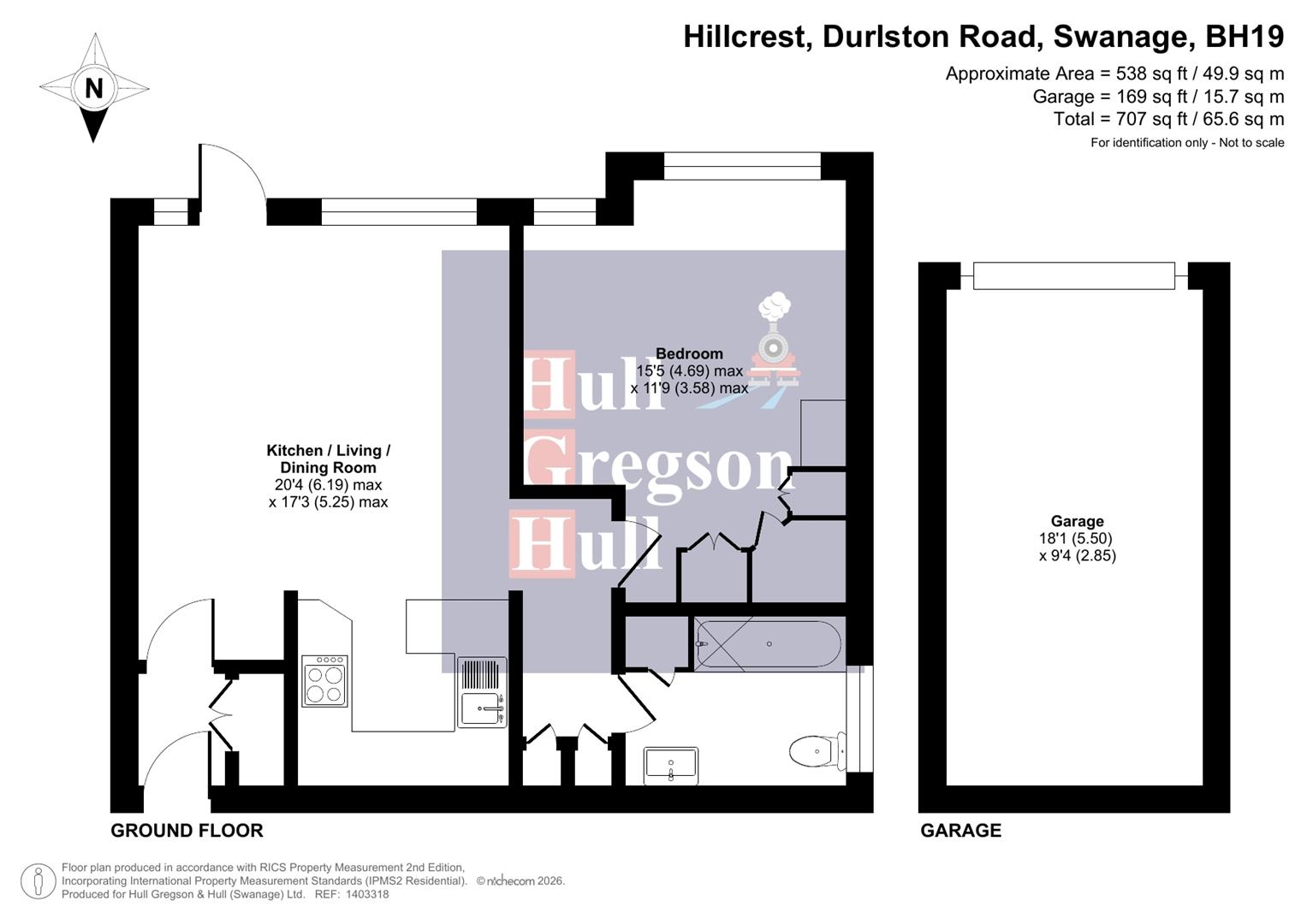 Floorplan for Durlston Road, Swanage