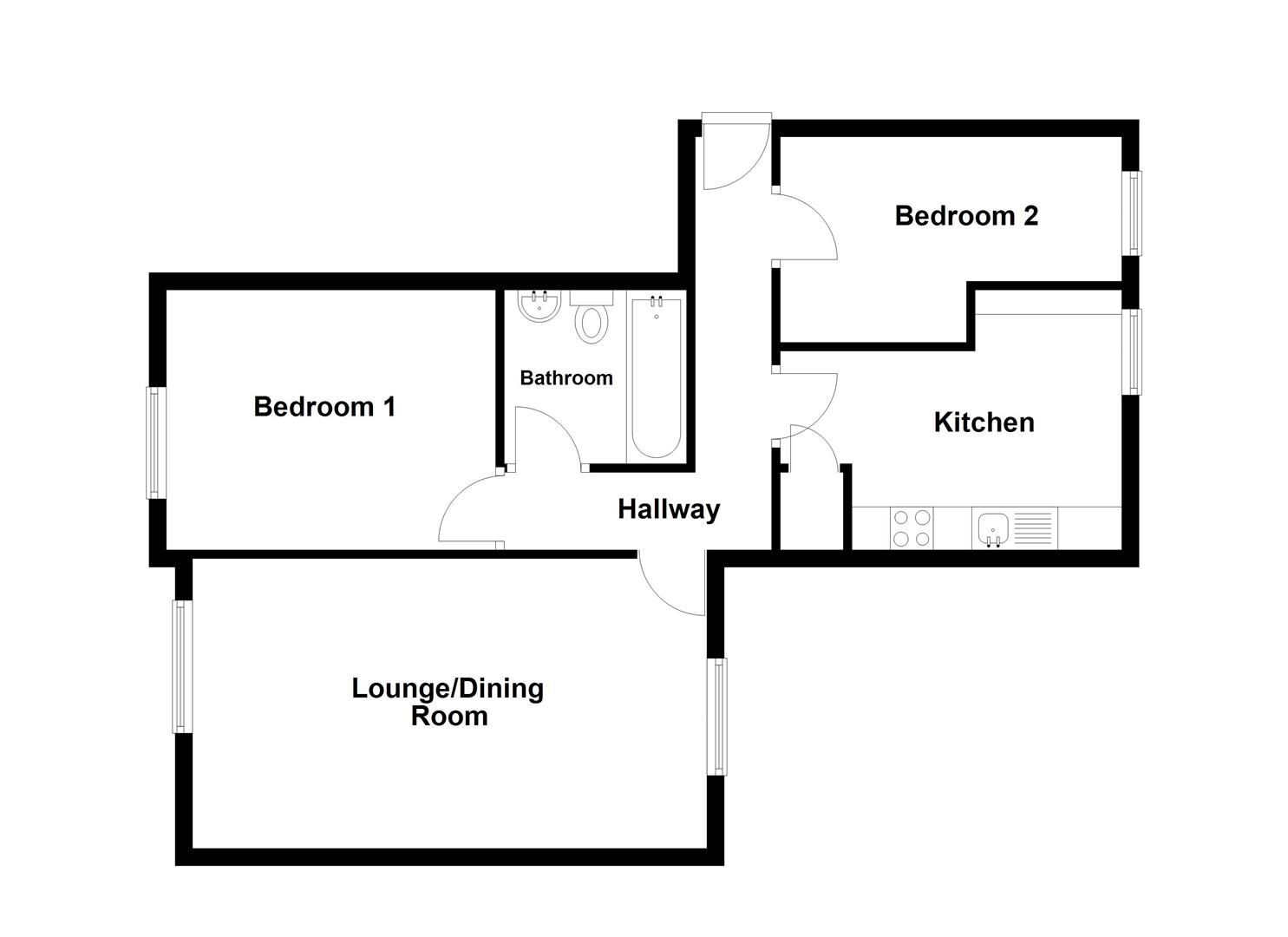 Floorplan for Rempstone Road, Swanage