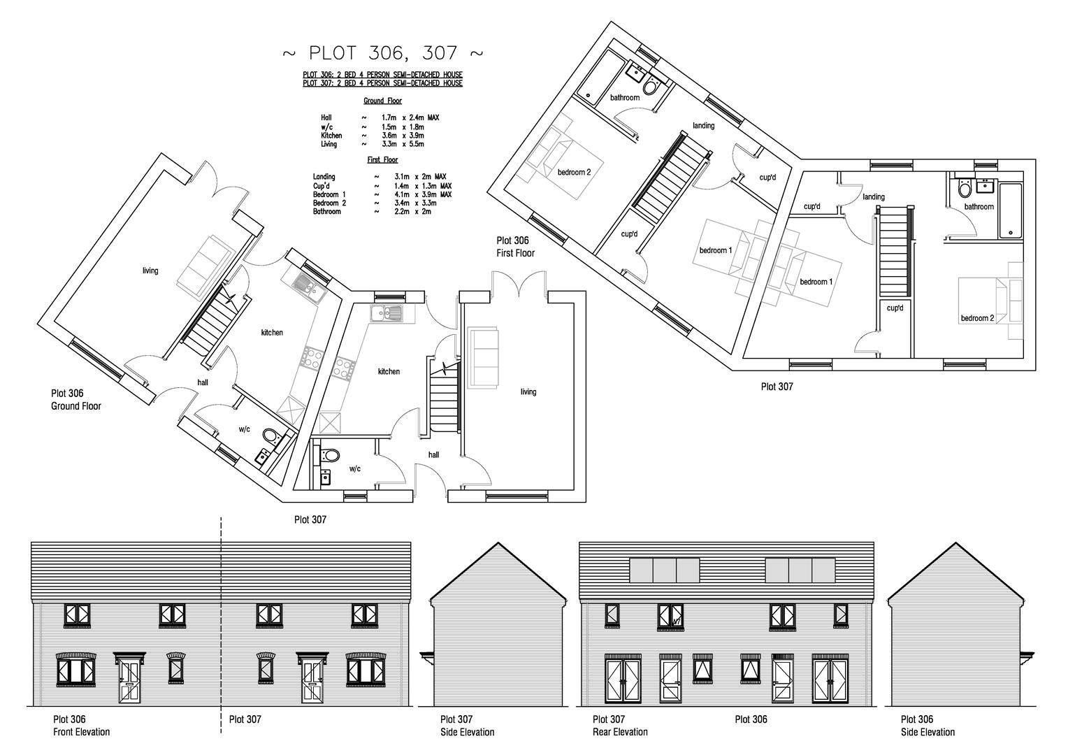 Floorplan for Plot 306 Curtis Fields, 31 Blossom Grove, Weymouth, DT4 0FS