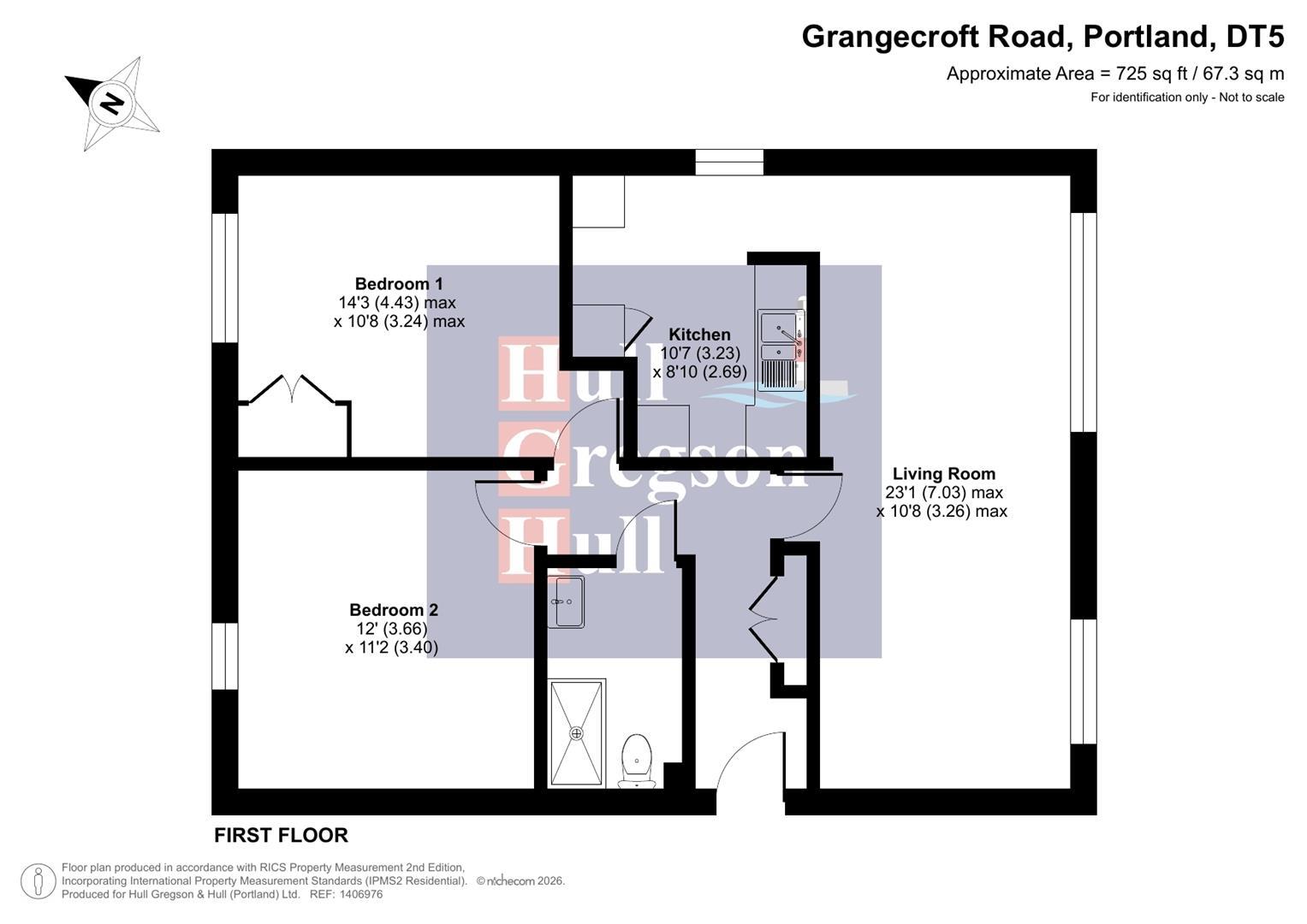Floorplan for Bower Court, Grangecroft Road, Portland