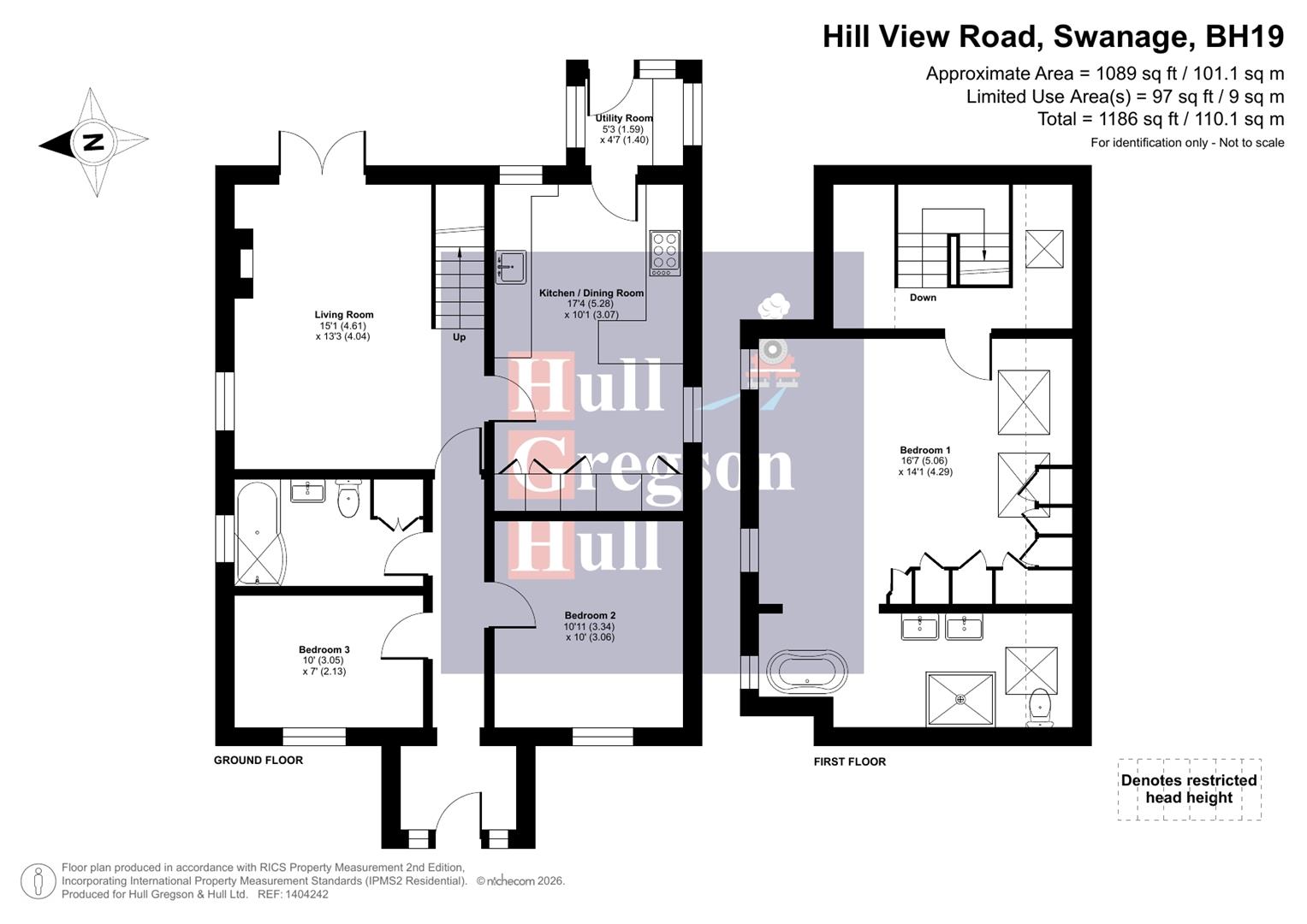 Floorplan for Hill View Road, Swanage