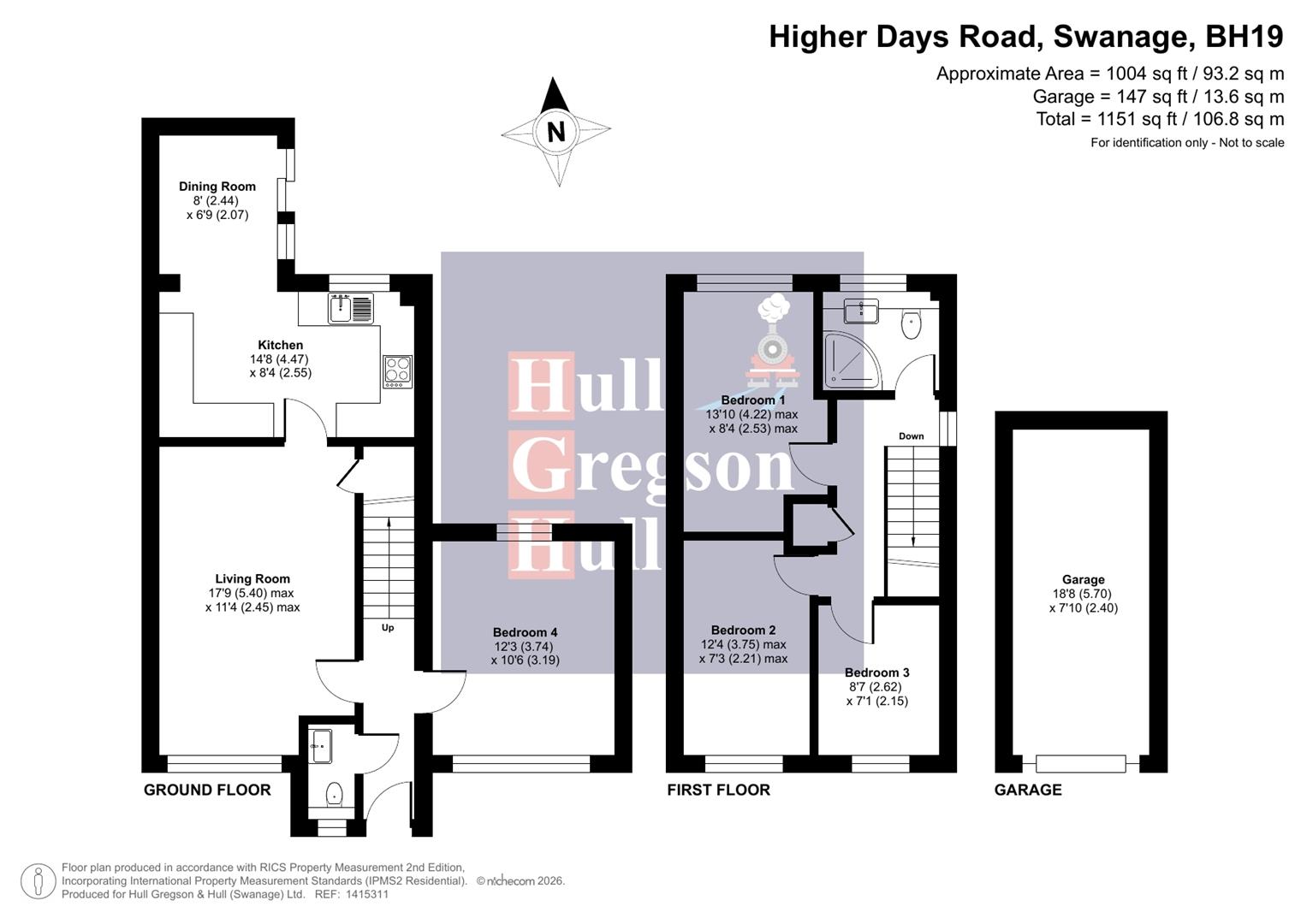 Floorplan for Higher Days Road, Swanage