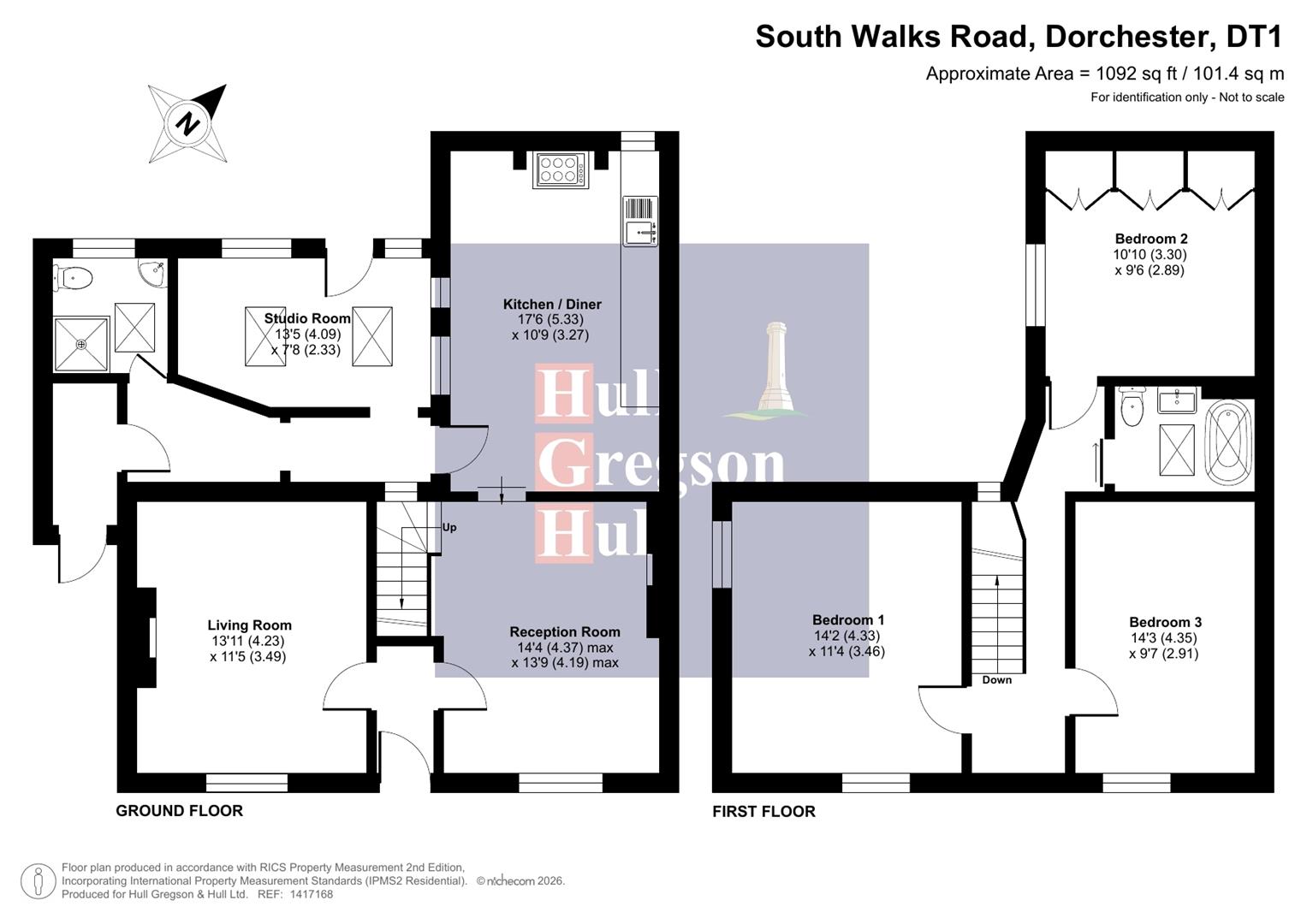 Floorplan for South Walks Road, Dorchester