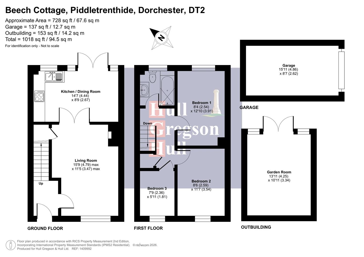 Floorplan for Beech Cottage, Piddletrenthide, Dorchester