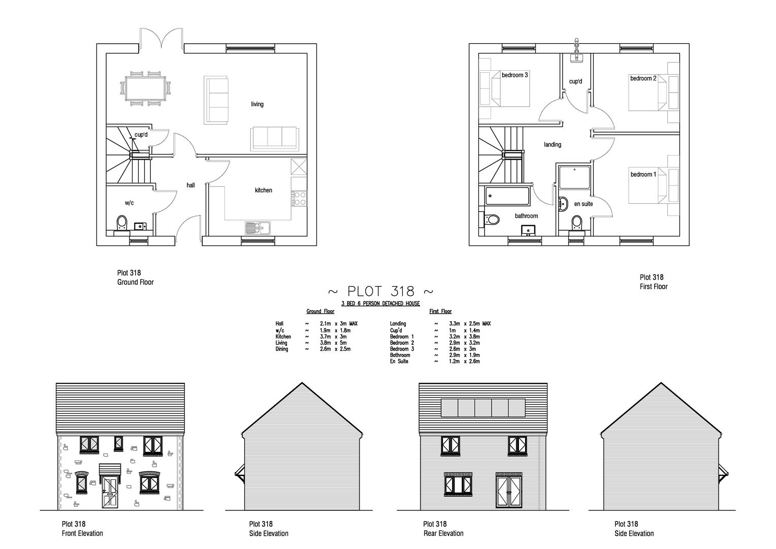 Floorplan for Plot 318 Curtis Fields, 99 Curtis Way, Weymouth, DT4 0TY