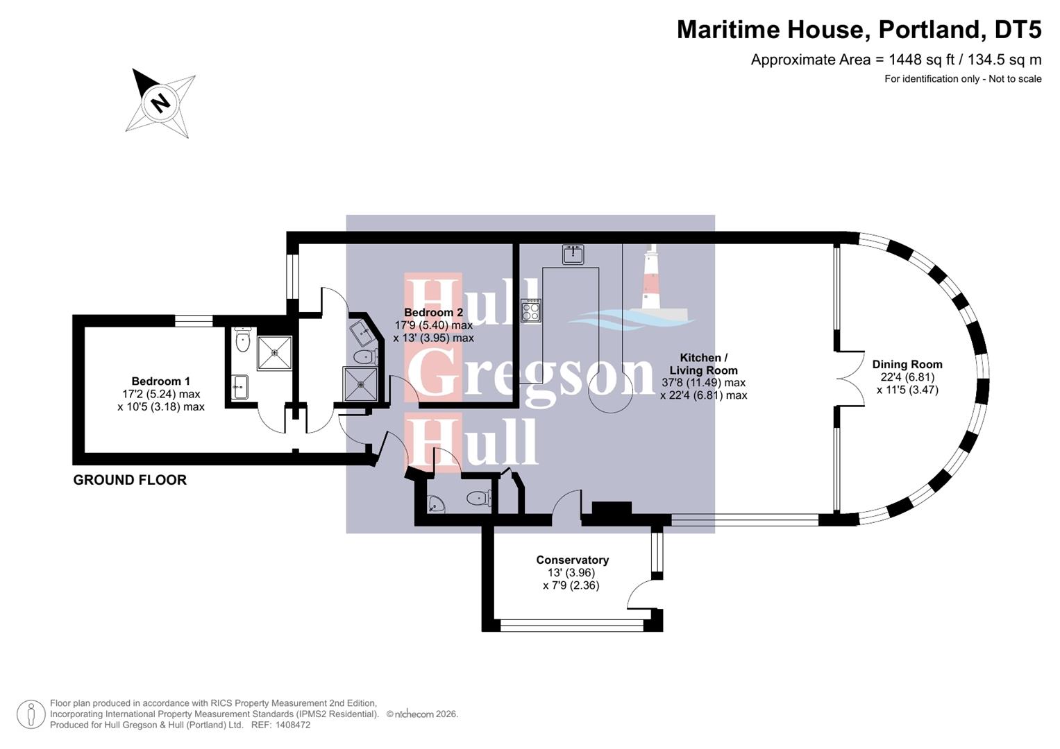 Floorplan for Penthouse Apartment, Maritime House, Portland