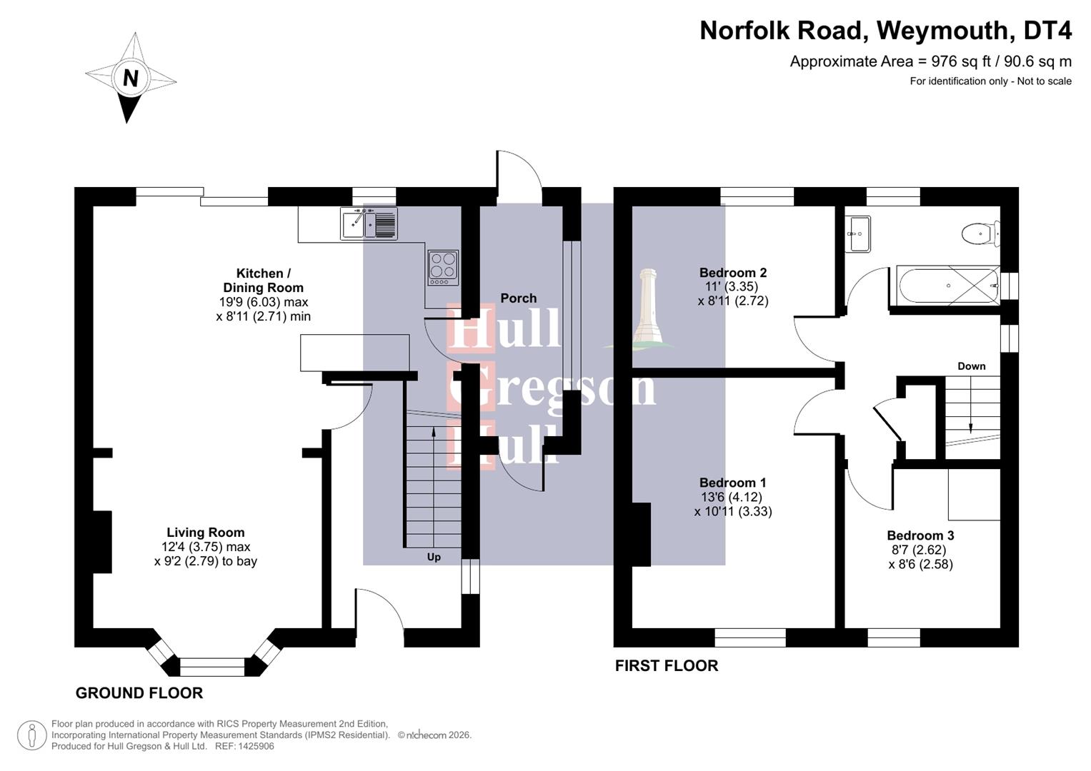 Floorplan for Norfolk Road, Weymouth