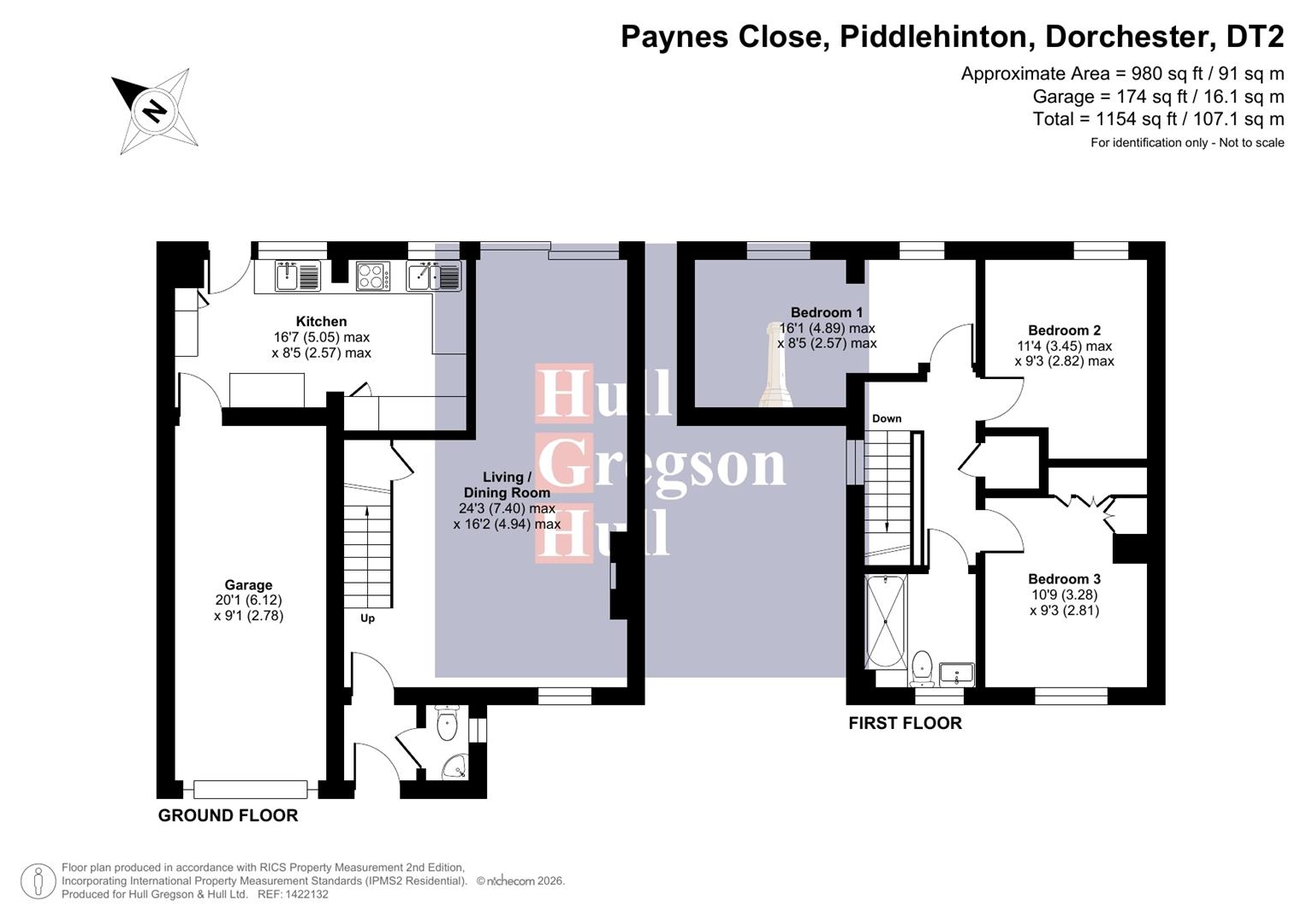Floorplan for Paynes Close, Piddlehinton, Dorchester