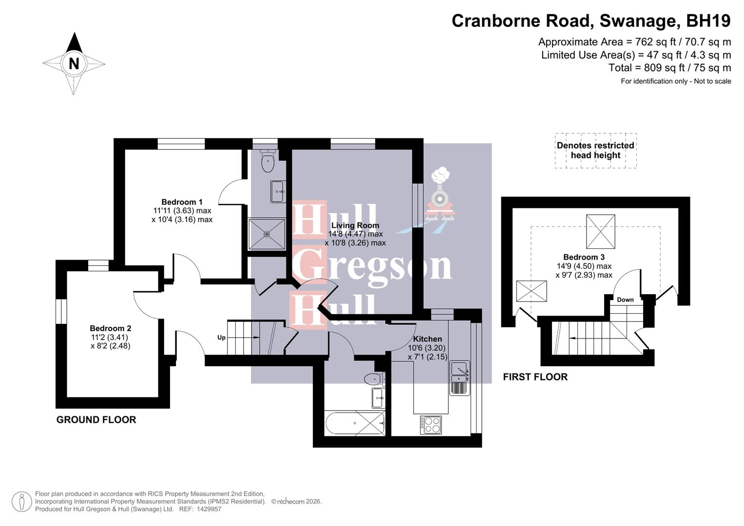 Floorplan for Cranborne Road, Swanage