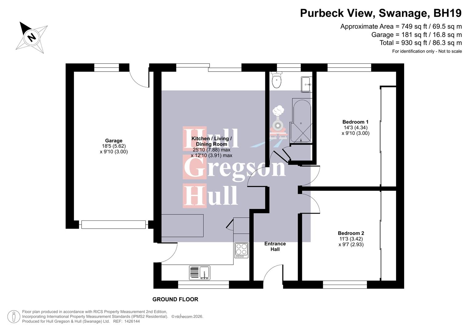 Floorplan for Purbeck View, Swanage