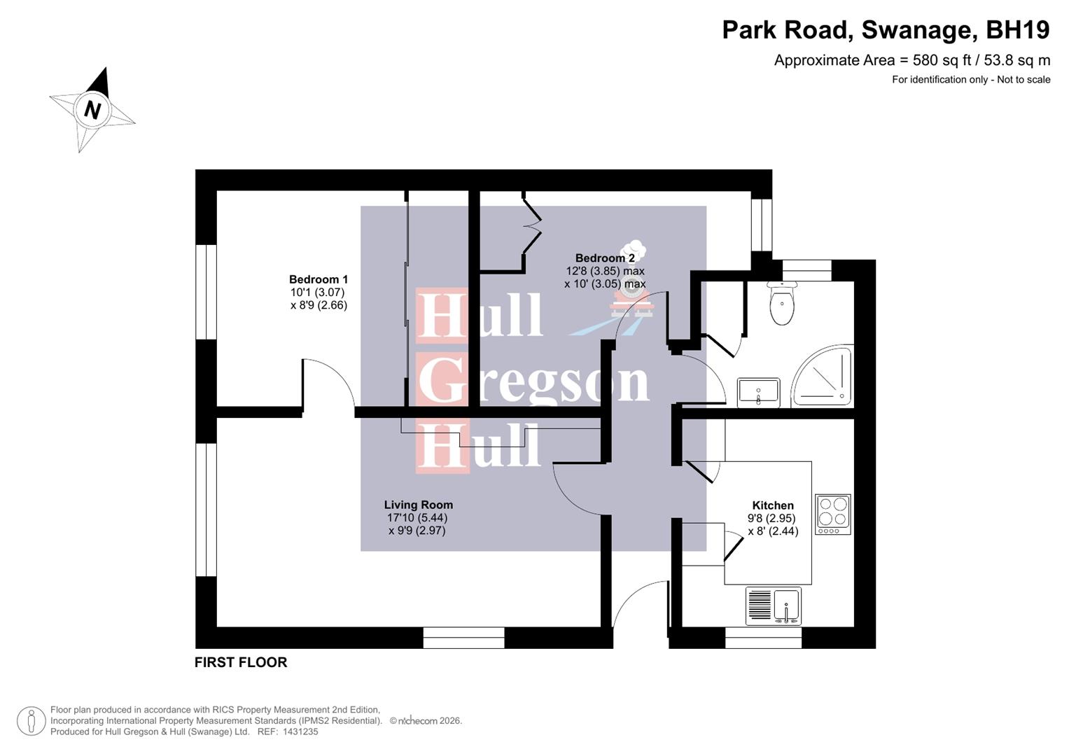 Floorplan for 50 Park Road, Swanage