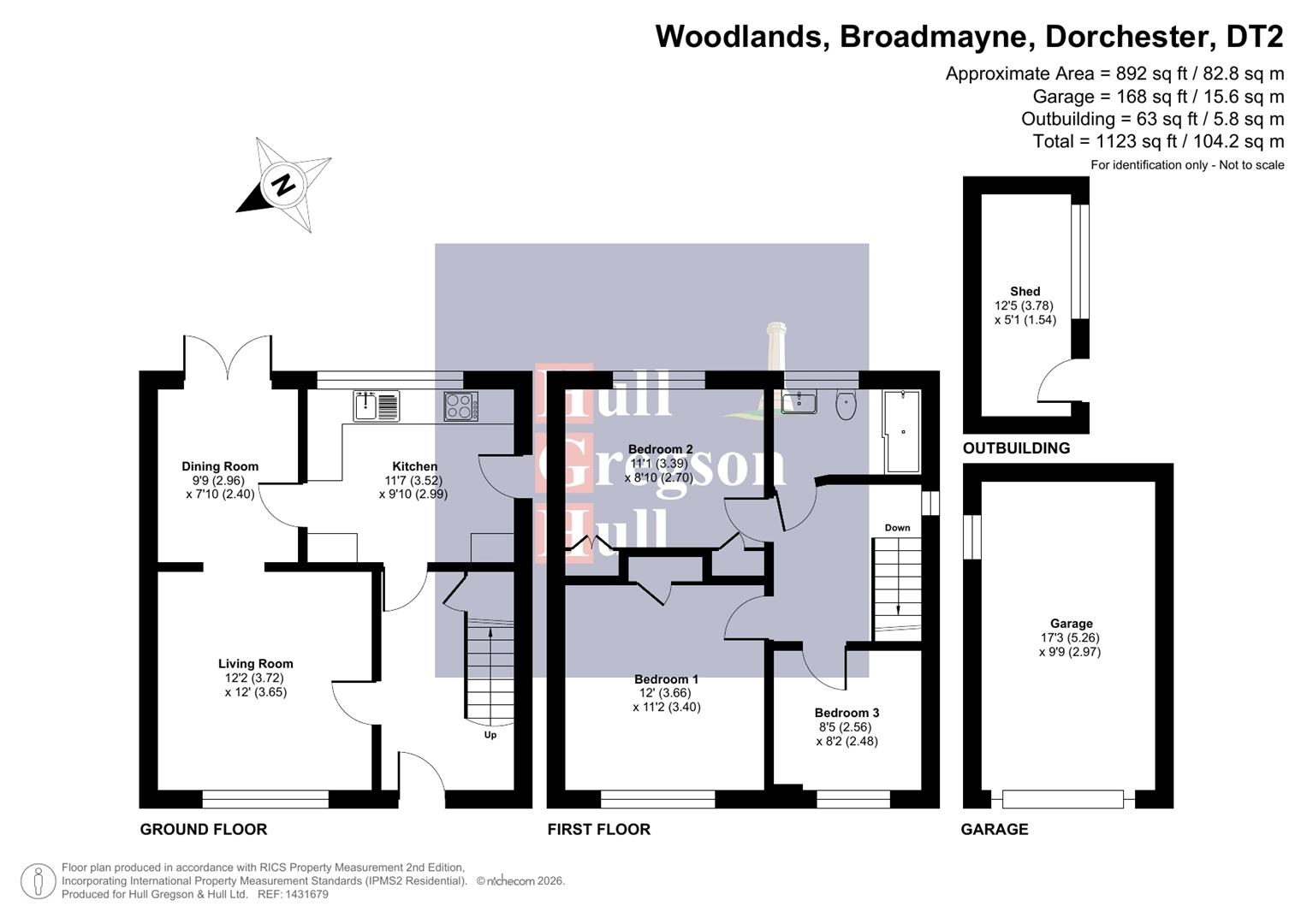 Floorplan for Woodlands, Broadmayne, Dorchester