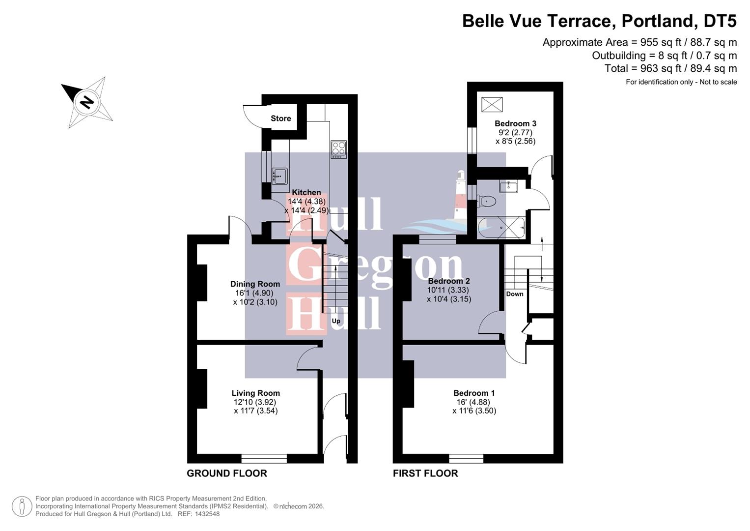Floorplan for Belle Vue Terrace, Portland