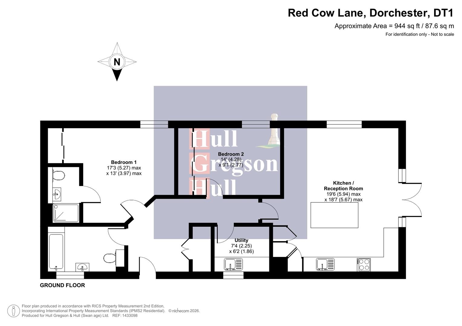 Floorplan for Red Cow Lane, Dorchester